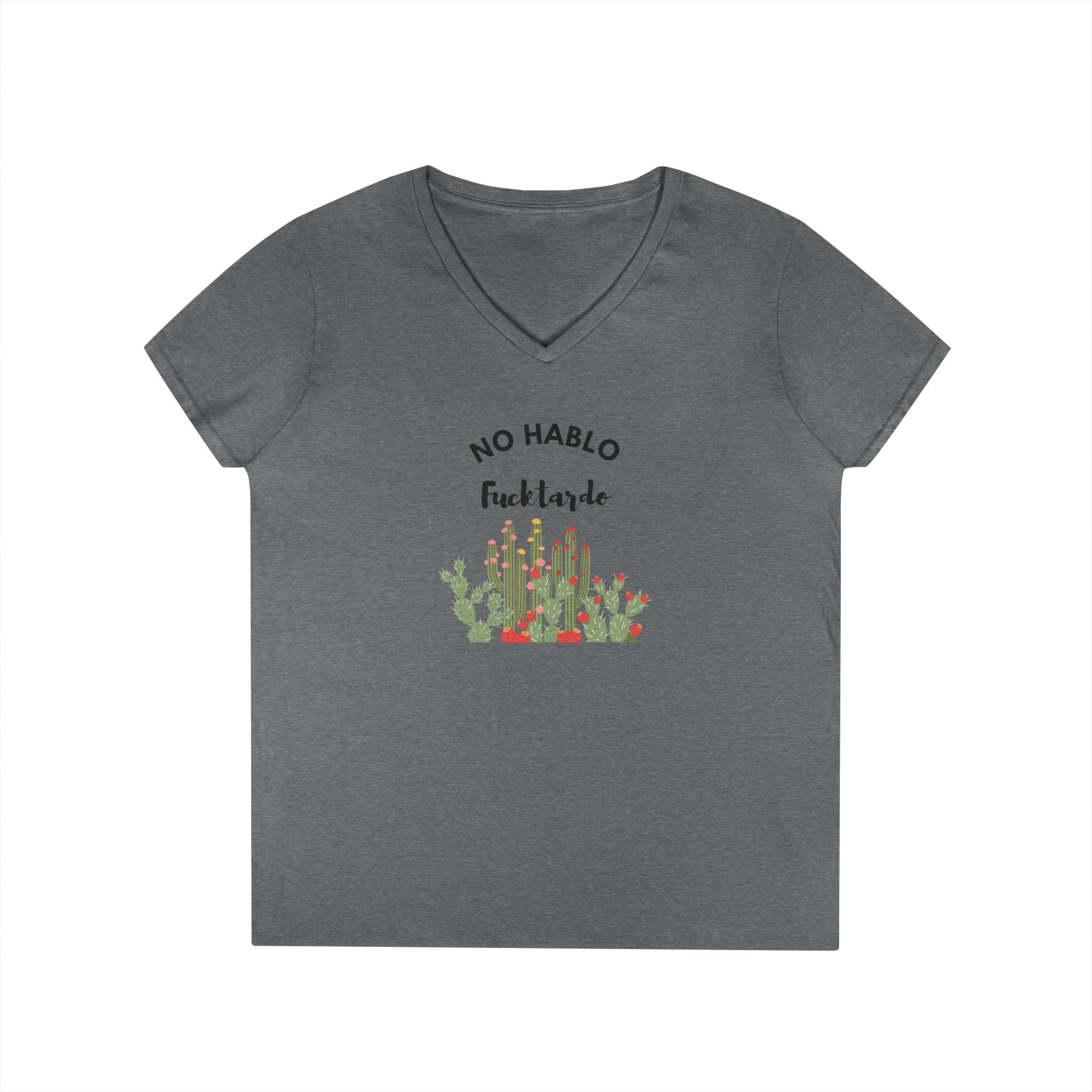 Ladies' V-Neck T-Shirt - Fitted and Fun  - No Hablo cute