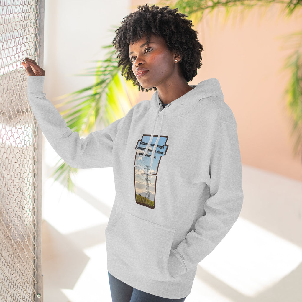 Soft Regular fit Hoodie - Men and Women - Coffee and power lines