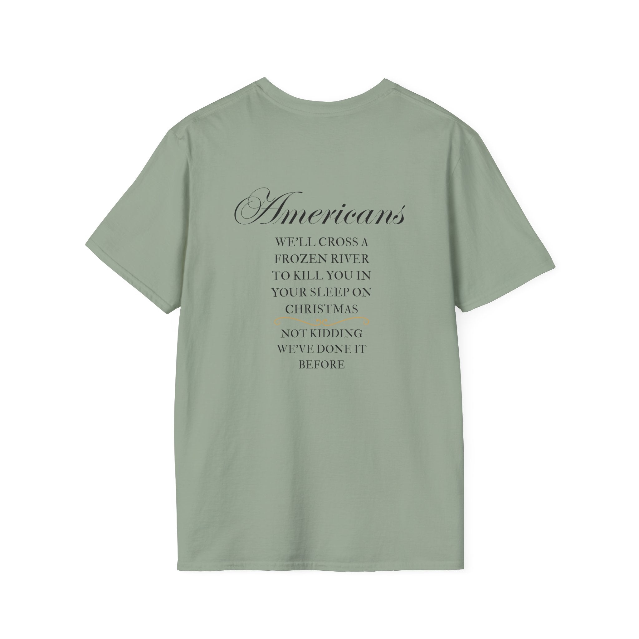 Men and Women - Soft Relaxed Tee- Americans crossing the river at christmas - american revolution - funny