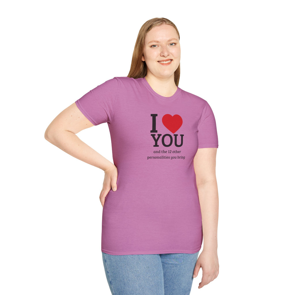 Super Soft Relaxed Tee - Men and Women- I love you and the 12 personalities