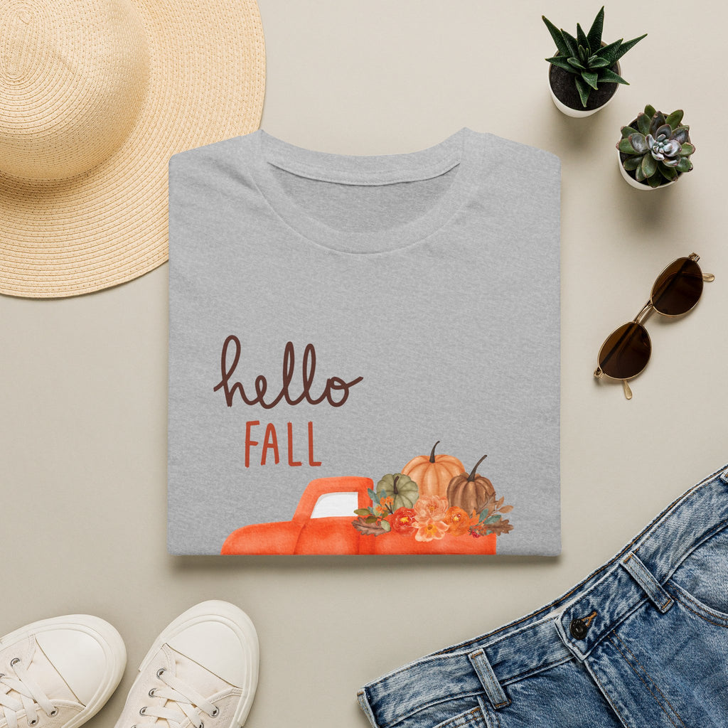 Woman Soft Relaxed Tee -  Hello Fall - Cute - Truck