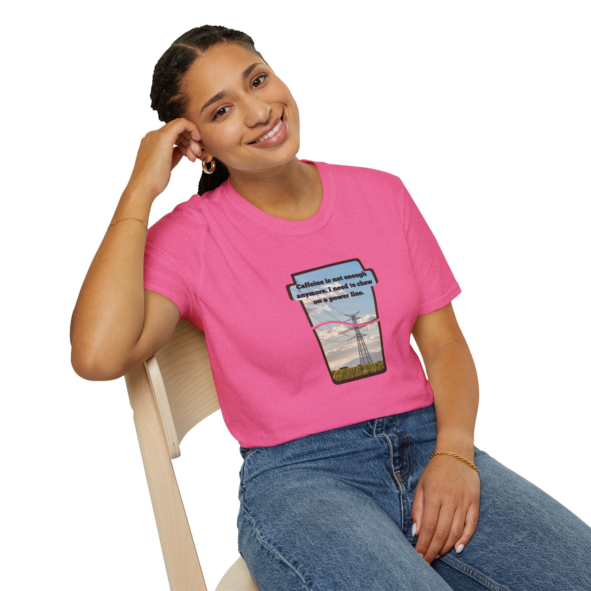 Relaxed Soft T Shirt - Men and Women - Chew on a power line