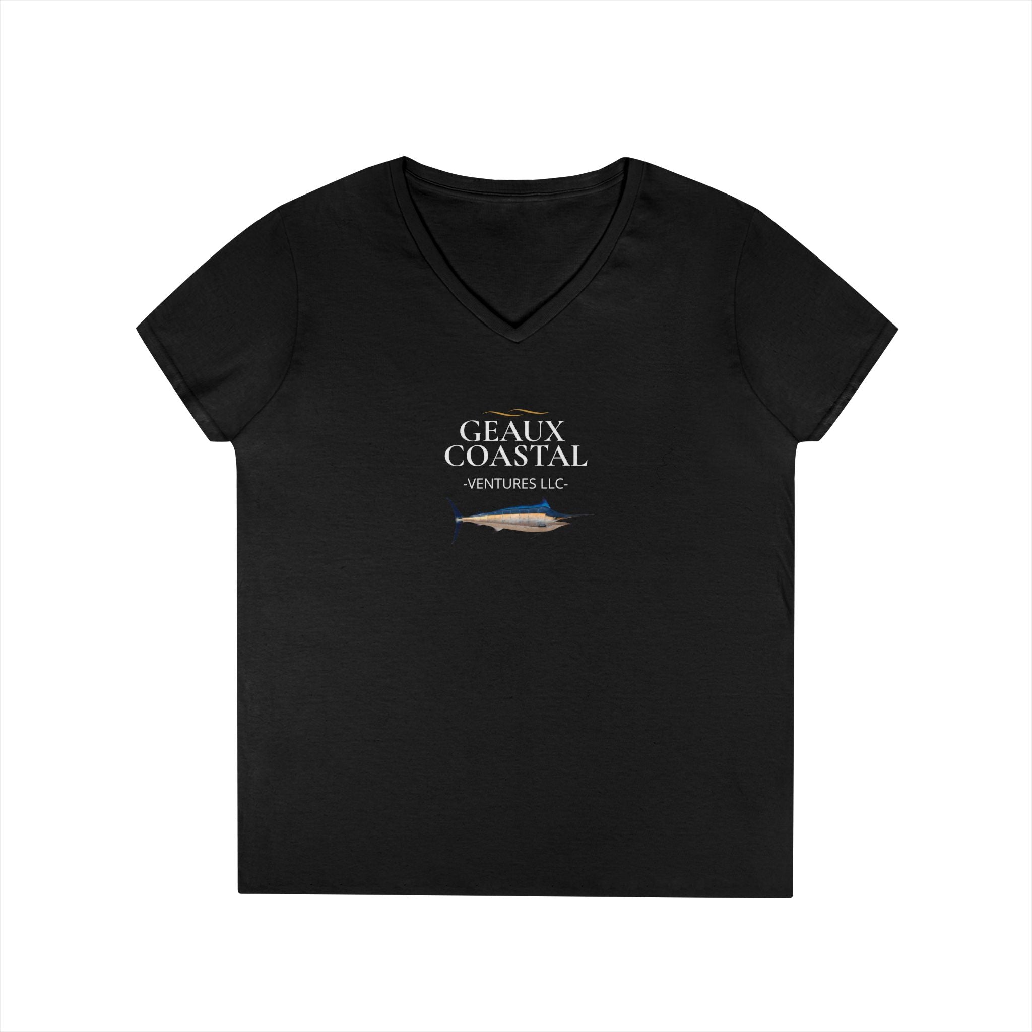Women's V Neck Marlin Geaux Coastal Soft Tee - Slim