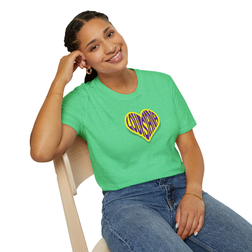 Relaxed Soft Woman's tee - Louisiana heart