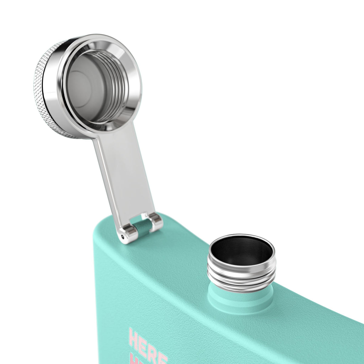 Stainless Steel Flask, 6oz - Here Fishy Fishy  (Girlie)