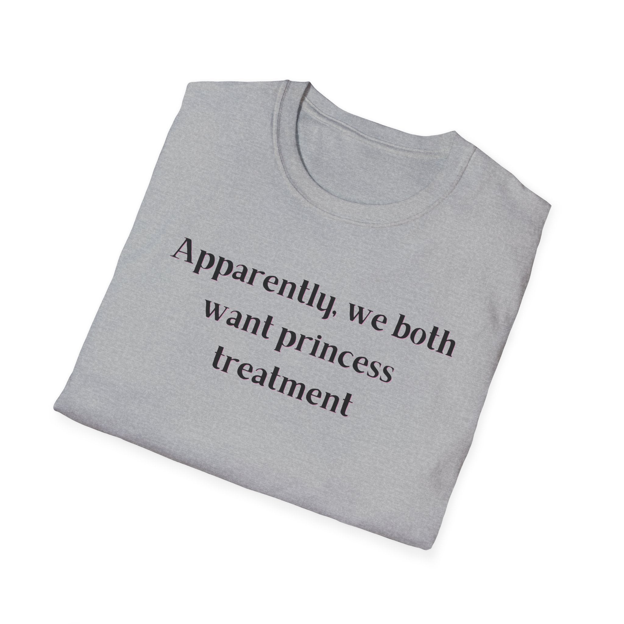 Men and Women Soft Relaxed T Shirt - Apparently We both Want Princess Treatment
