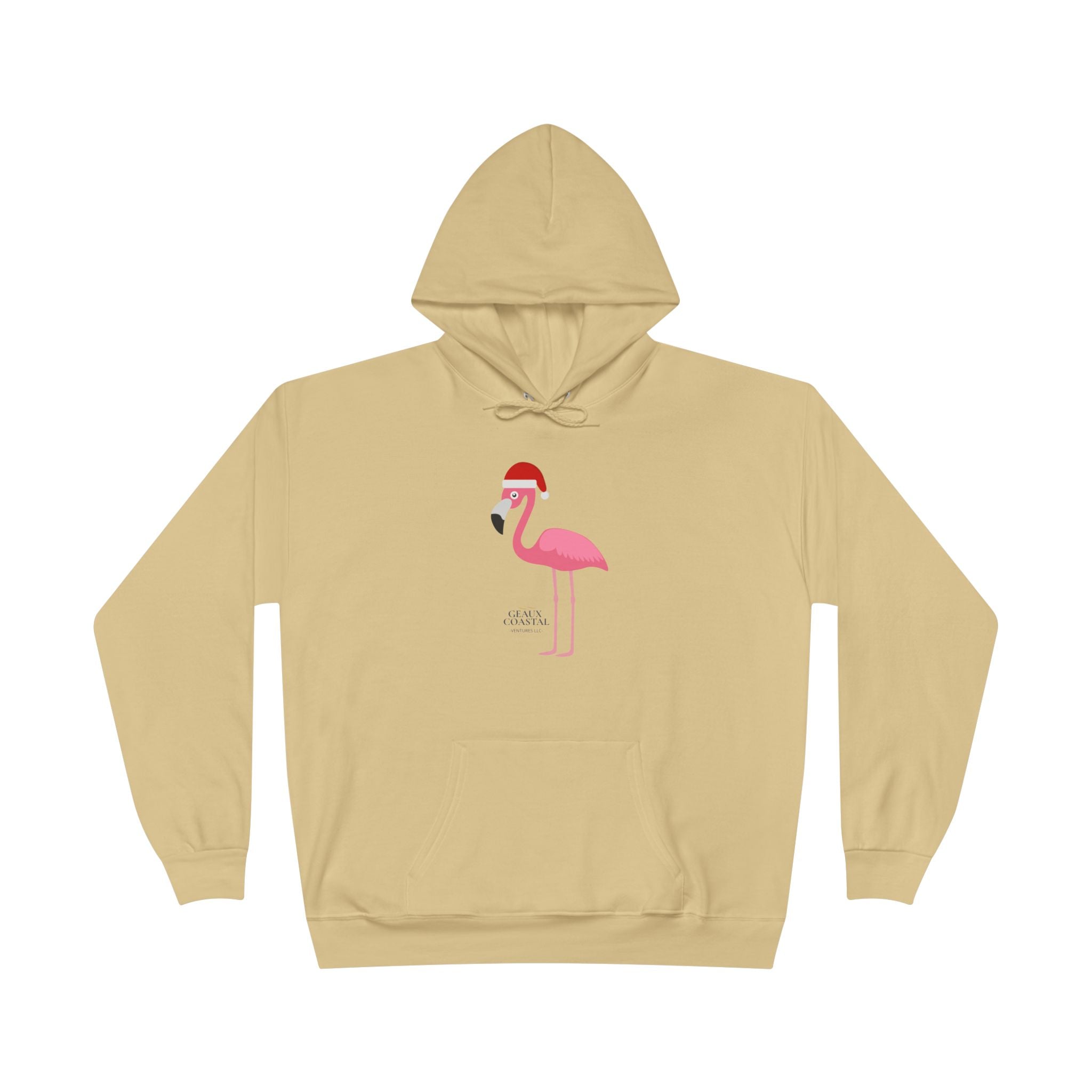 Ladies Hoodie Sweatshirt - Flamingo Cute Santa Christmas - Regular Fit