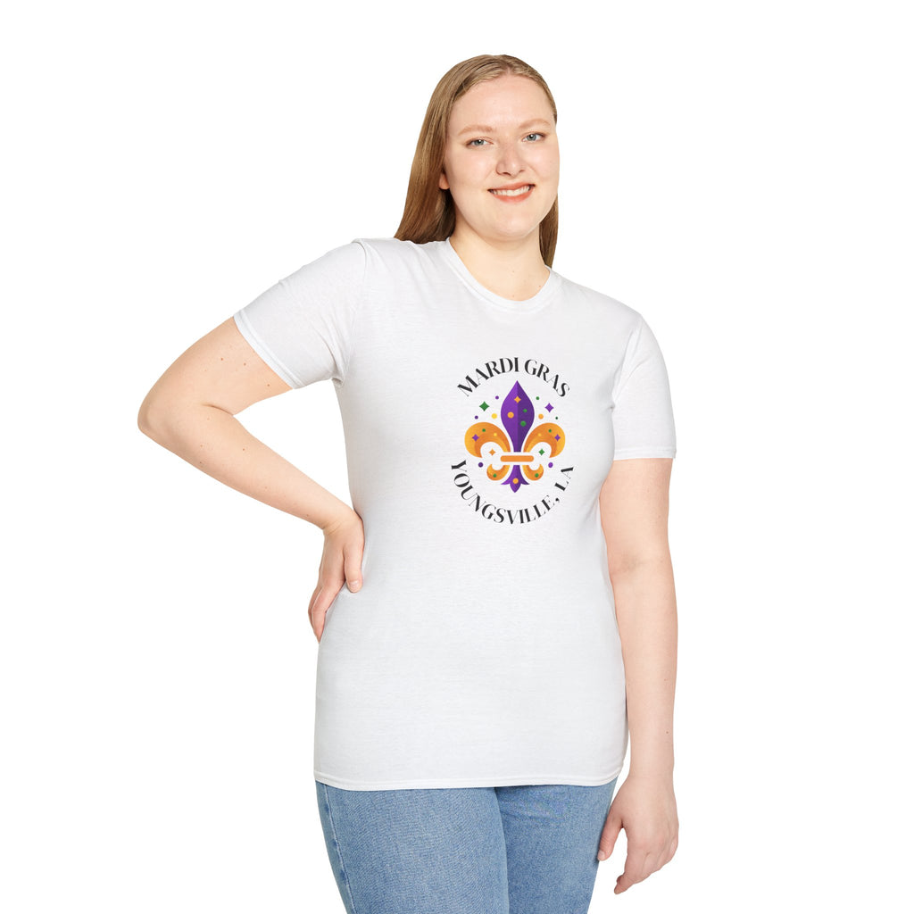 Relaxed Soft Tee for Men and Women Mardi Grad Youngsville La