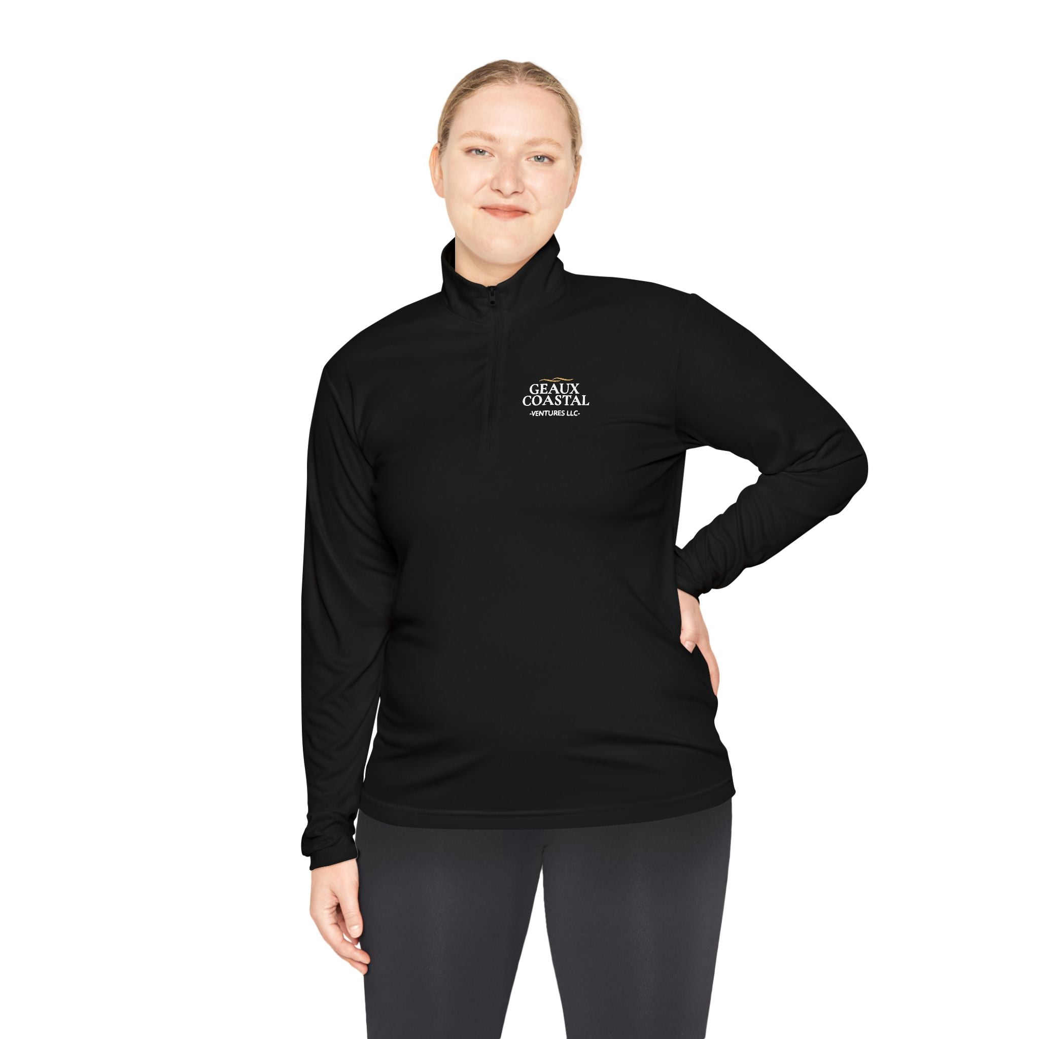 Fishing Quarter-Zip Pullover (Men & Women) -"Geaux Coastal" - Lightweight