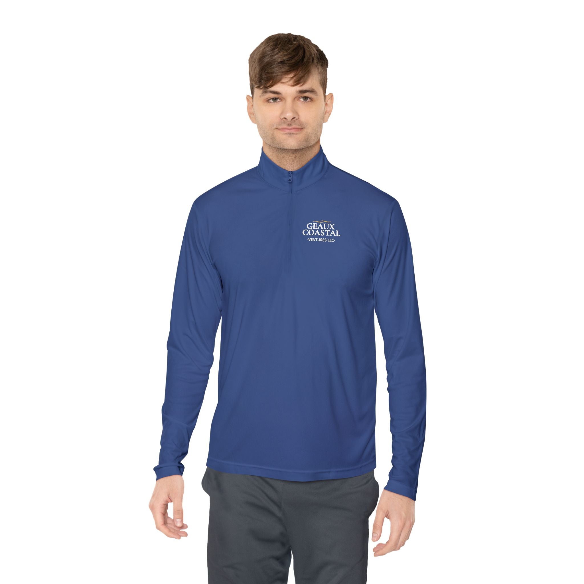 Fishing Quarter-Zip Pullover (Men & Women) -"Geaux Coastal" - Lightweight