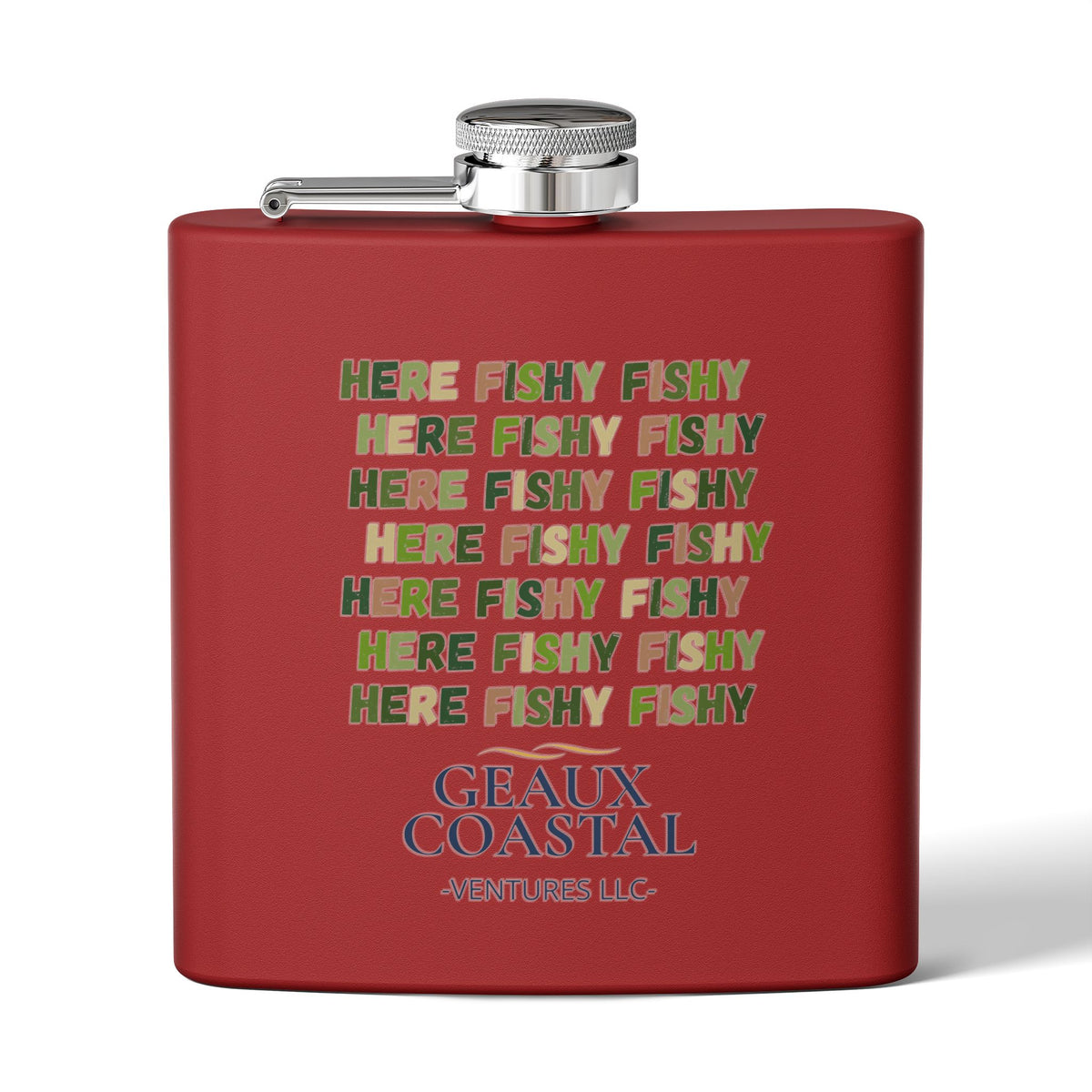 Stainless Steel Flask, 6oz - Camo Here Fishy Fishy - Boy *Camo*