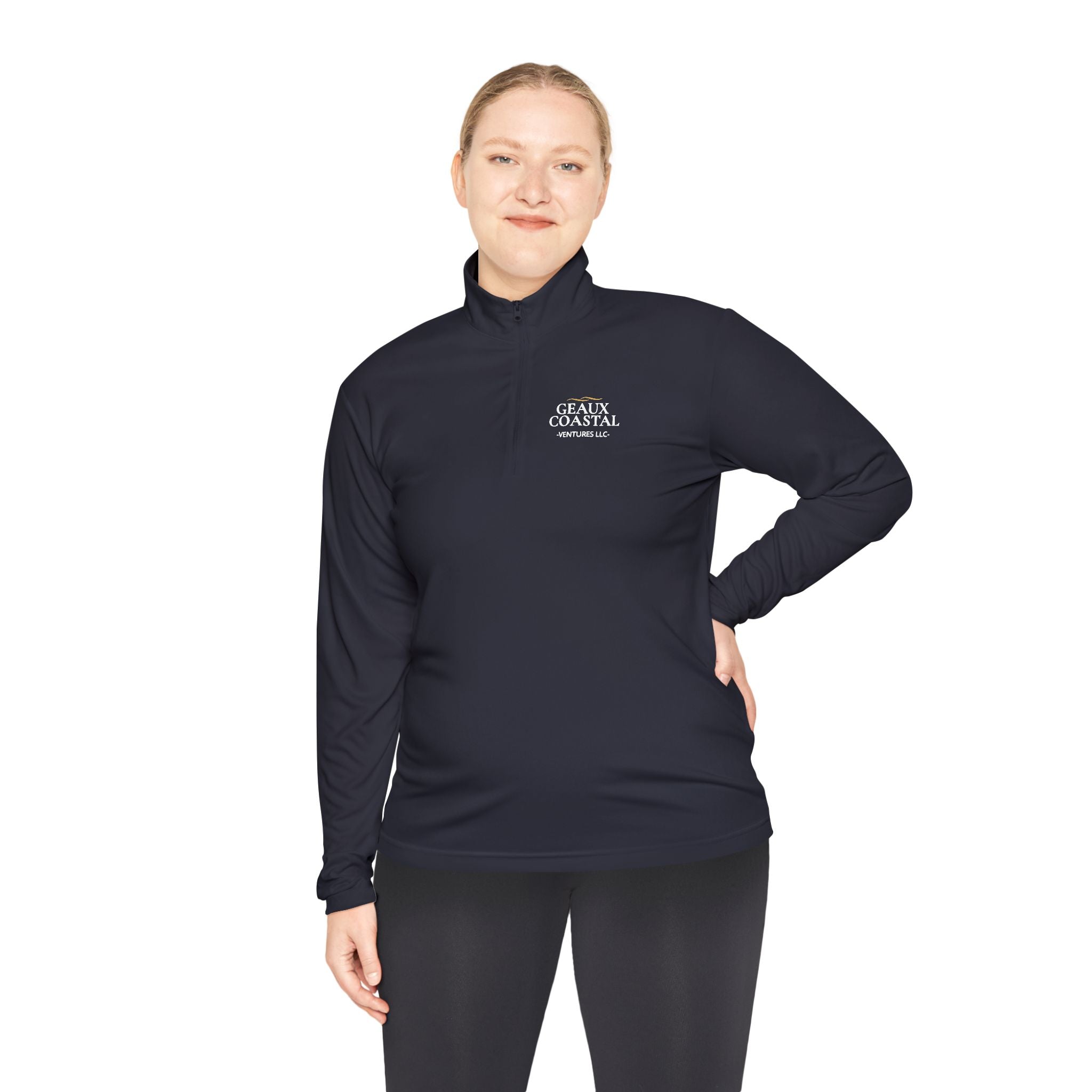 Fishing Quarter-Zip Pullover (Men & Women) -"Geaux Coastal" - Lightweight