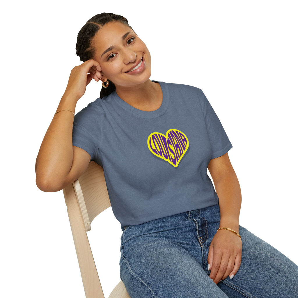 Relaxed Soft Woman's tee - Louisiana heart