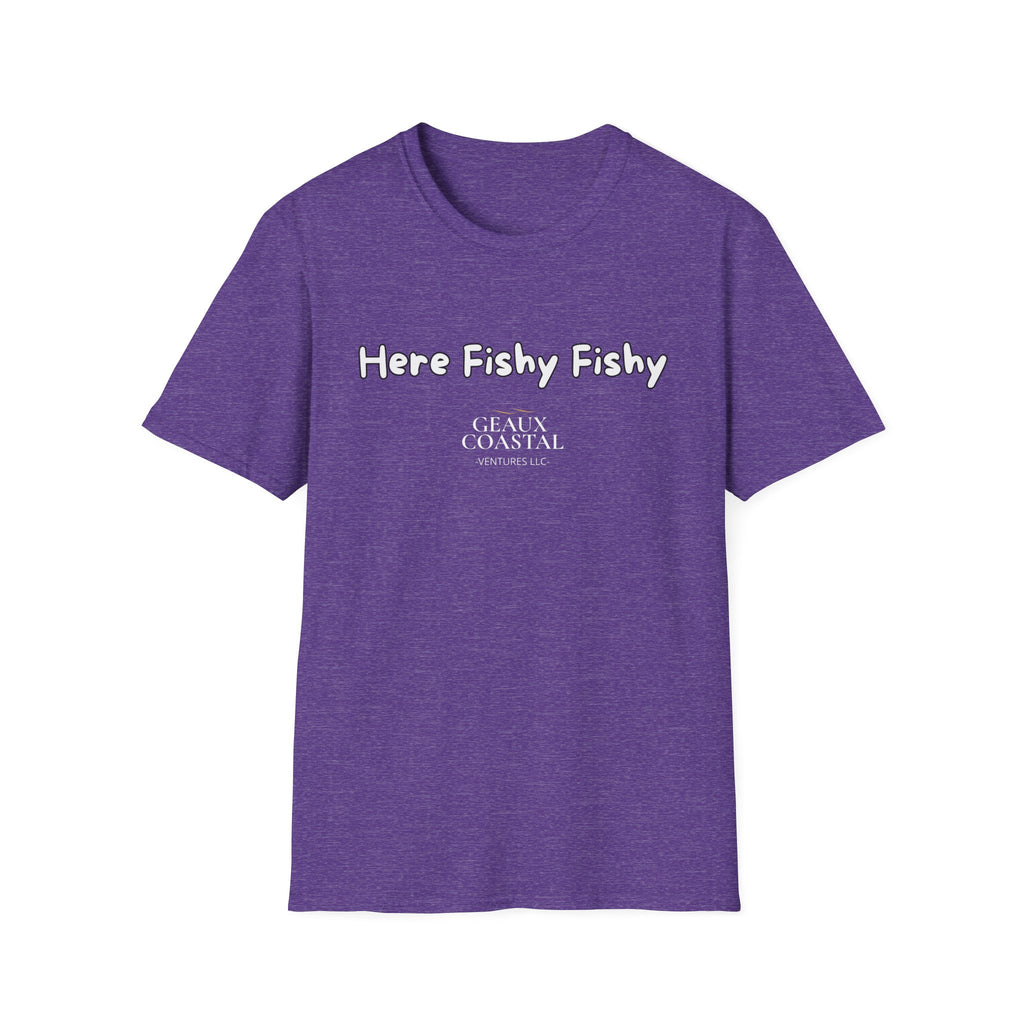 Men and Women ( Soft ) t Shirt - Here Fishy Fishy with Funny BACK - Regular Fit