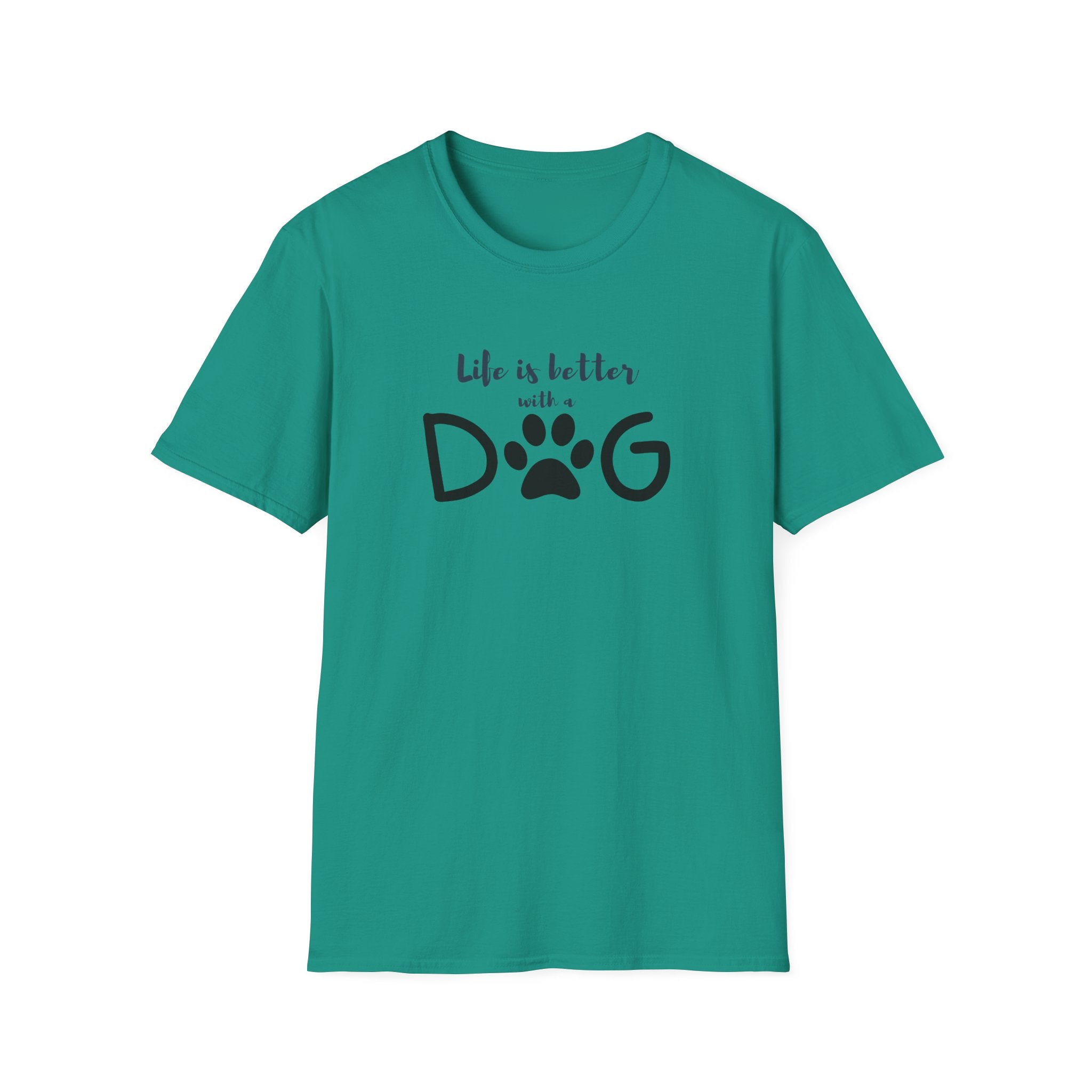 Ladies soft relaxed Tee- Life is better with a dog
