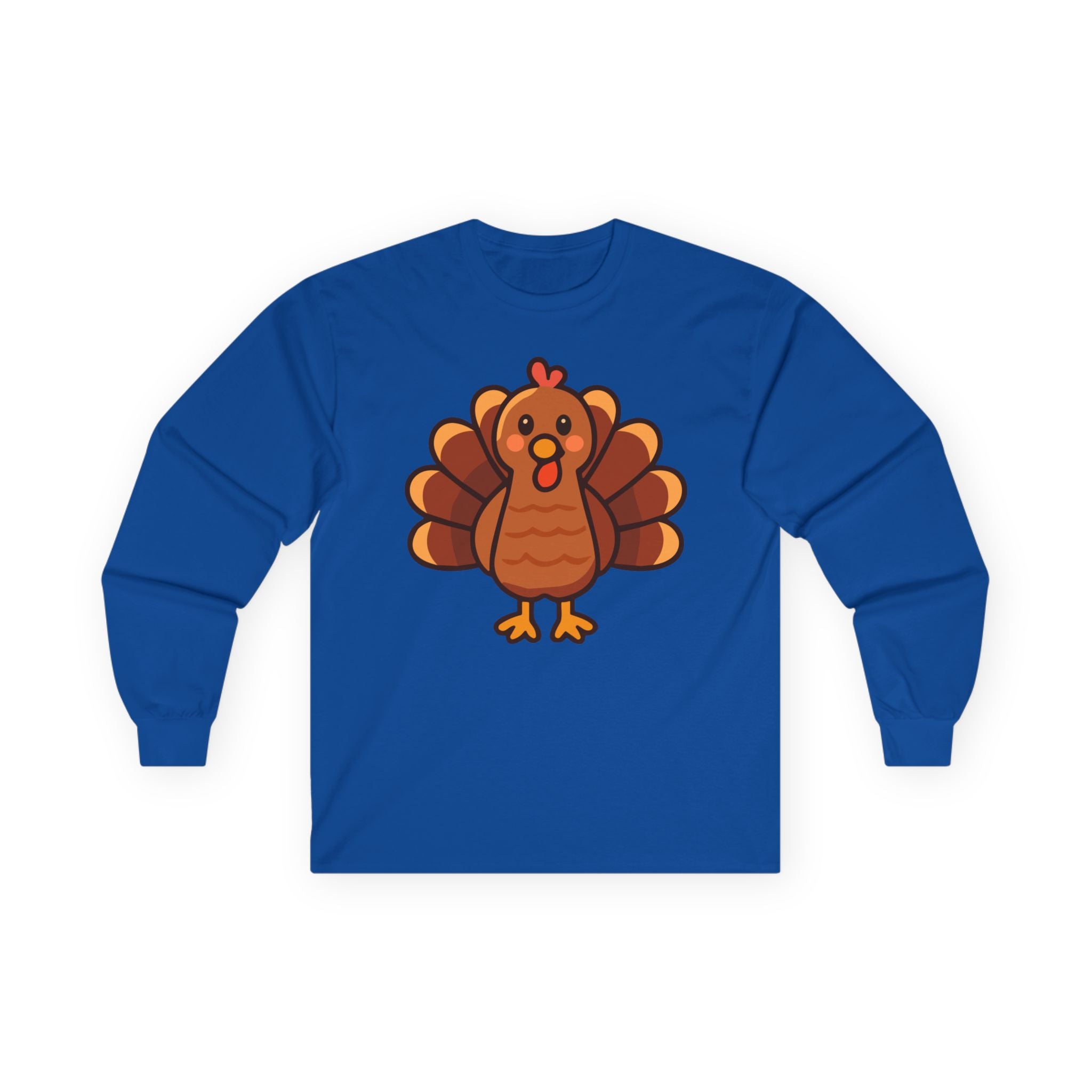 Woman's Relaxed Soft Long Sleeve - Thanksgiving Turkey Cute