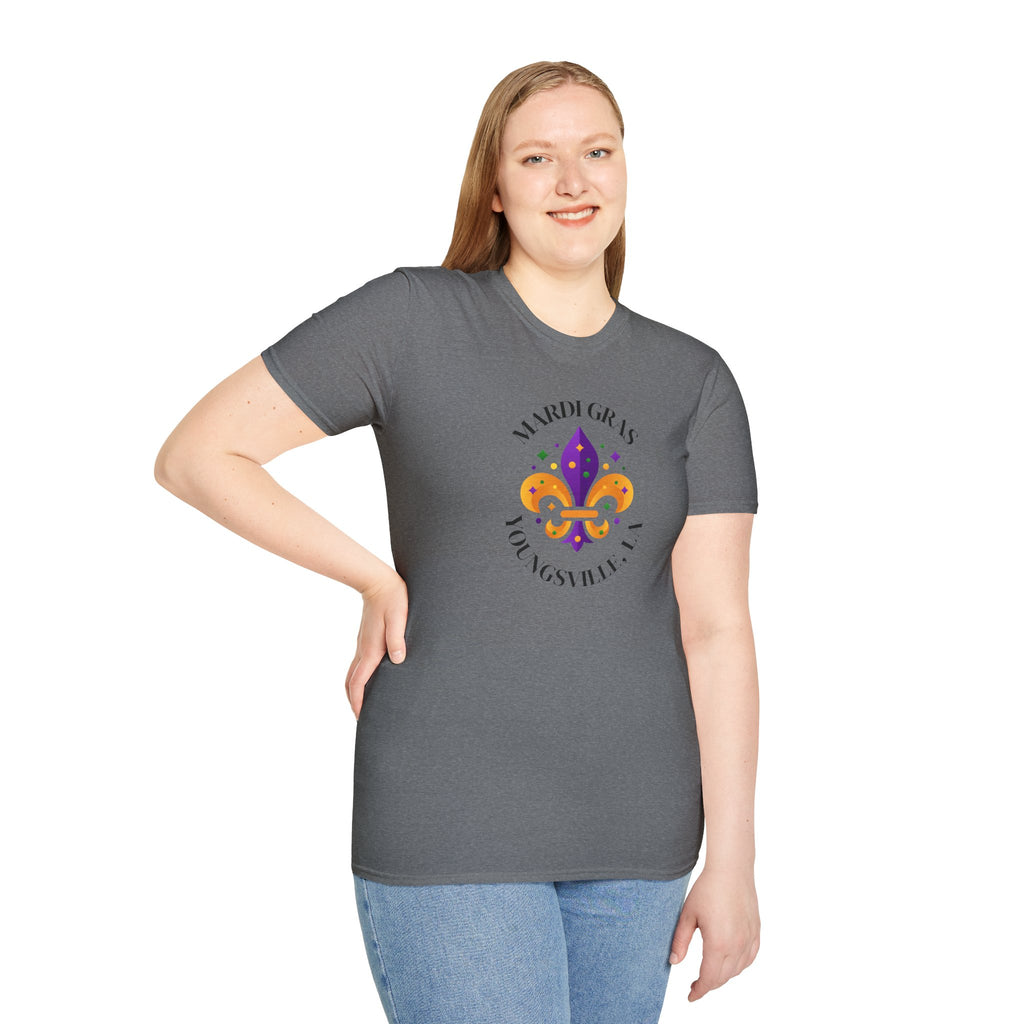 Relaxed Soft Tee for Men and Women Mardi Grad Youngsville La
