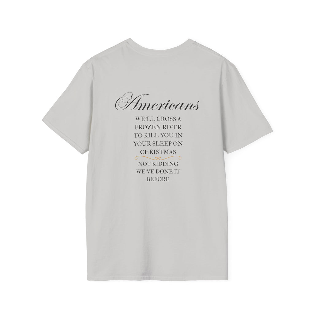 Men and Women - Soft Relaxed Tee- Americans crossing the river at christmas - american revolution - funny