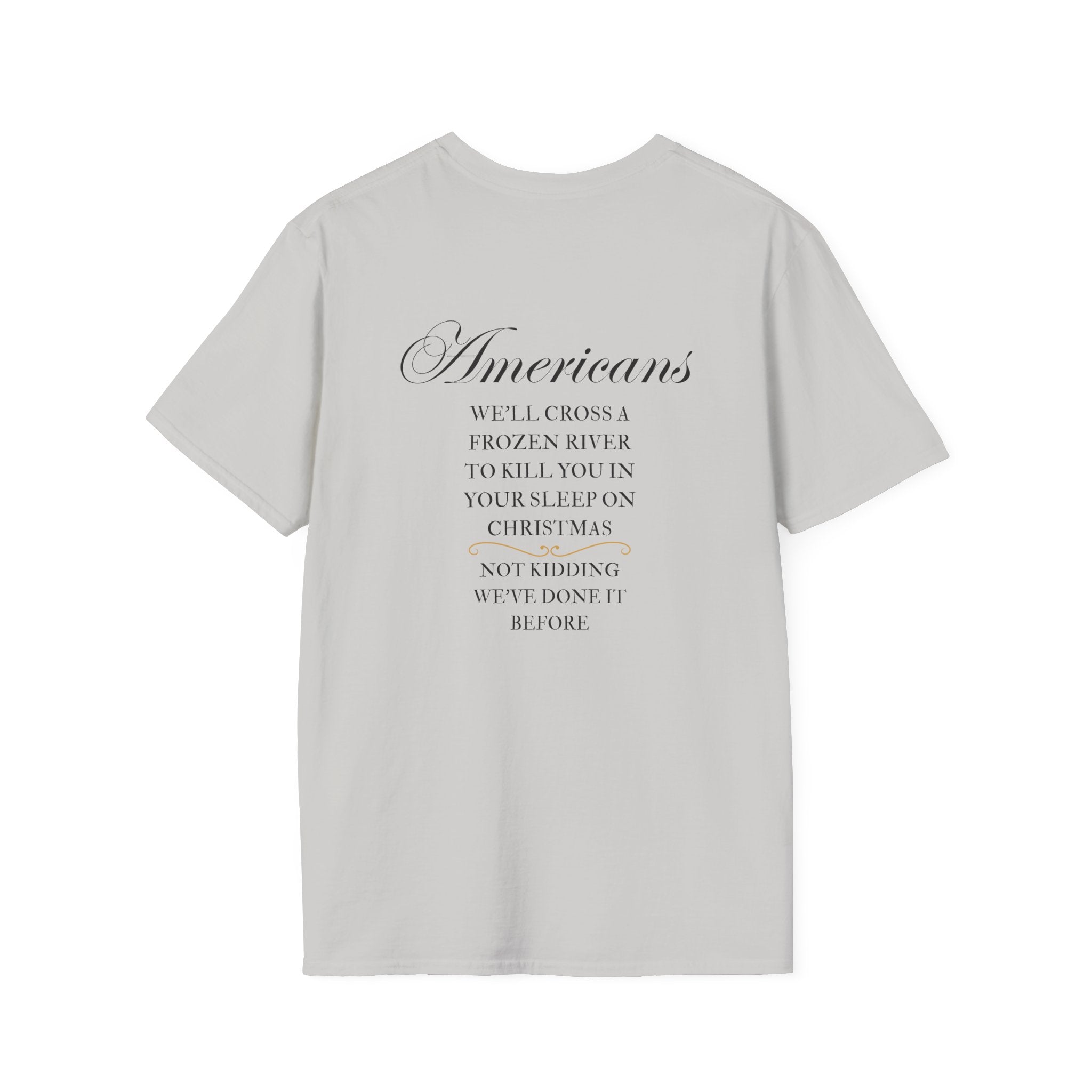 Men and Women - Soft Relaxed Tee- Americans crossing the river at christmas - american revolution - funny