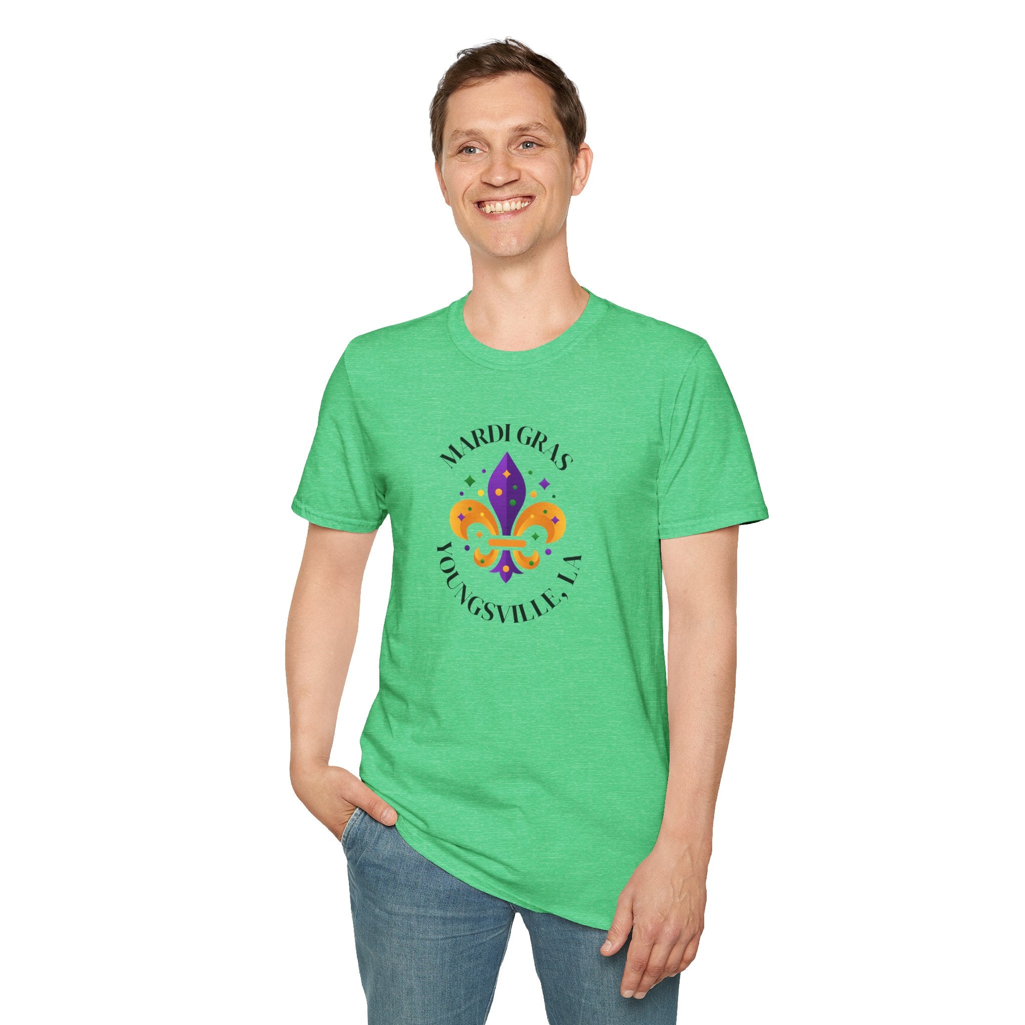 Relaxed Soft Tee for Men and Women Mardi Grad Youngsville La