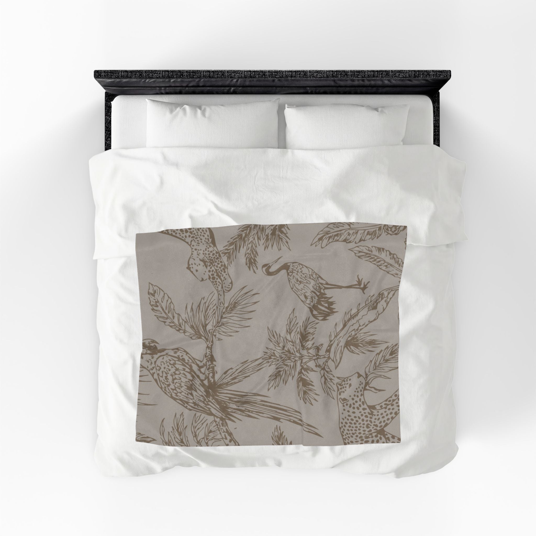 Velveteen Plush Blanket - Brown Tropical