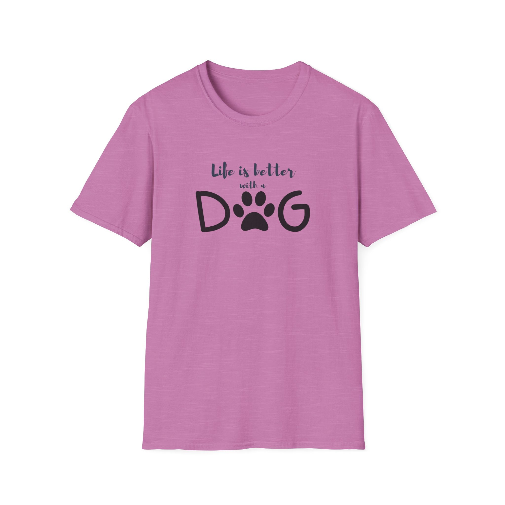Ladies soft relaxed Tee- Life is better with a dog