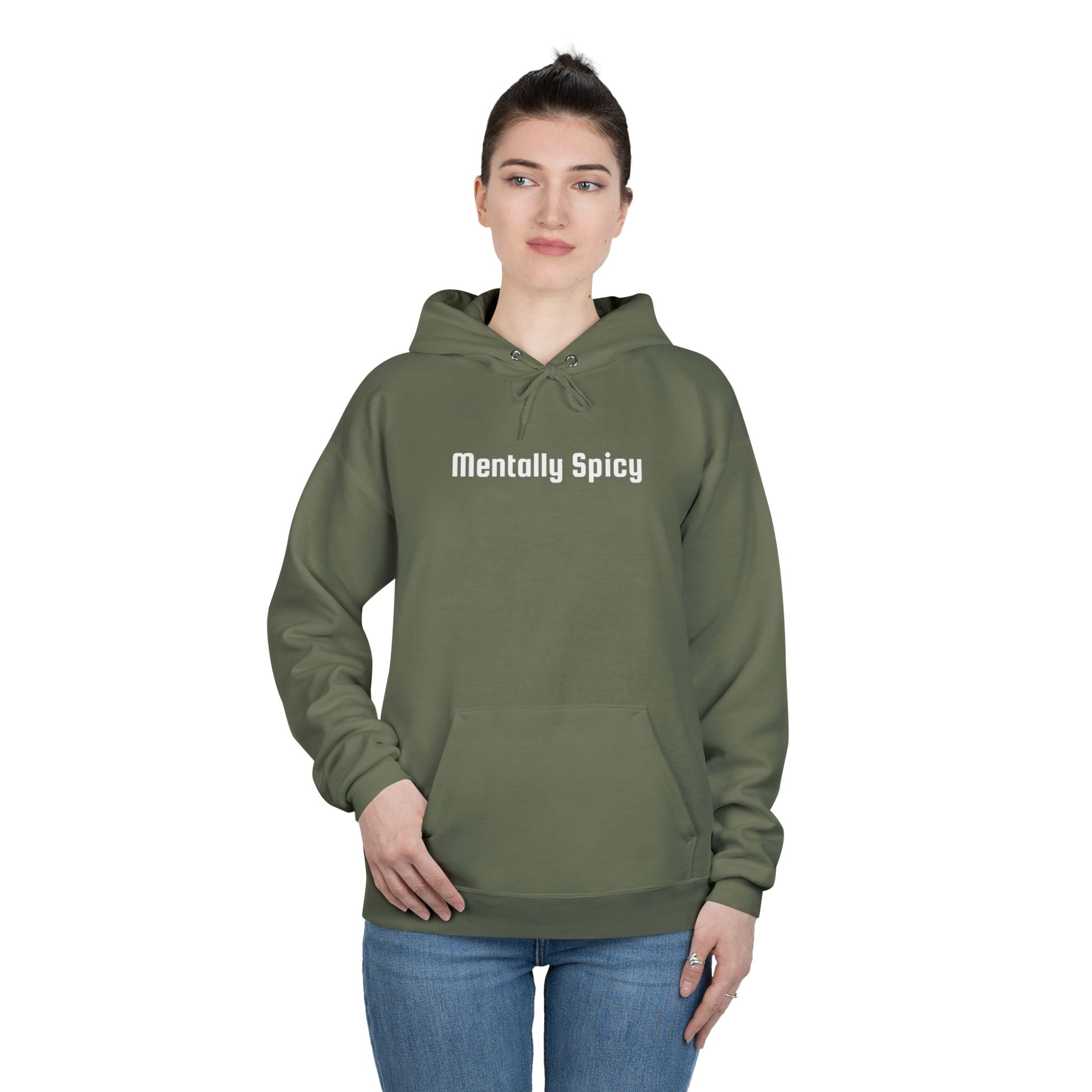 Men and Women - Relaxed - Pullover Hoodie Sweatshirt - Mentally Spicy Dark Colors