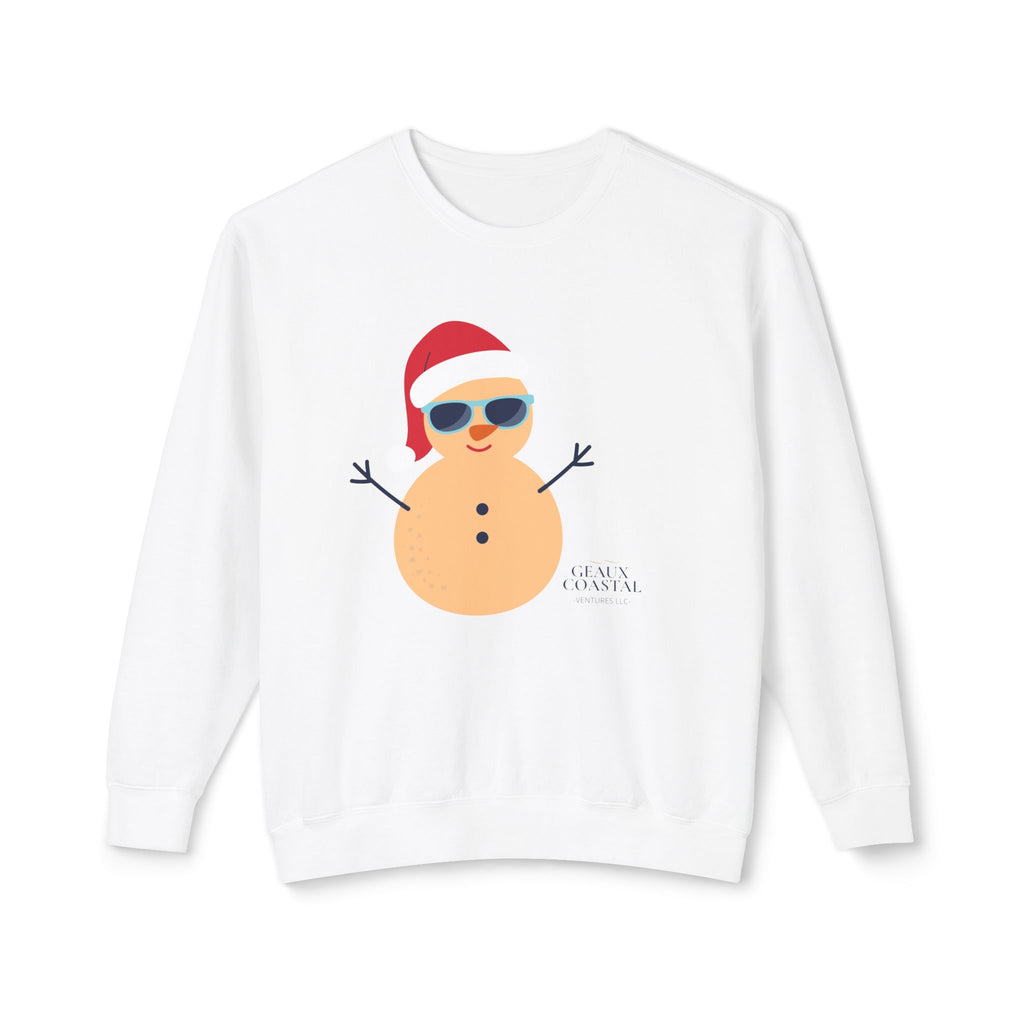 Ladies Lightweight Crewneck Sweatshirt - Snowman Christmas