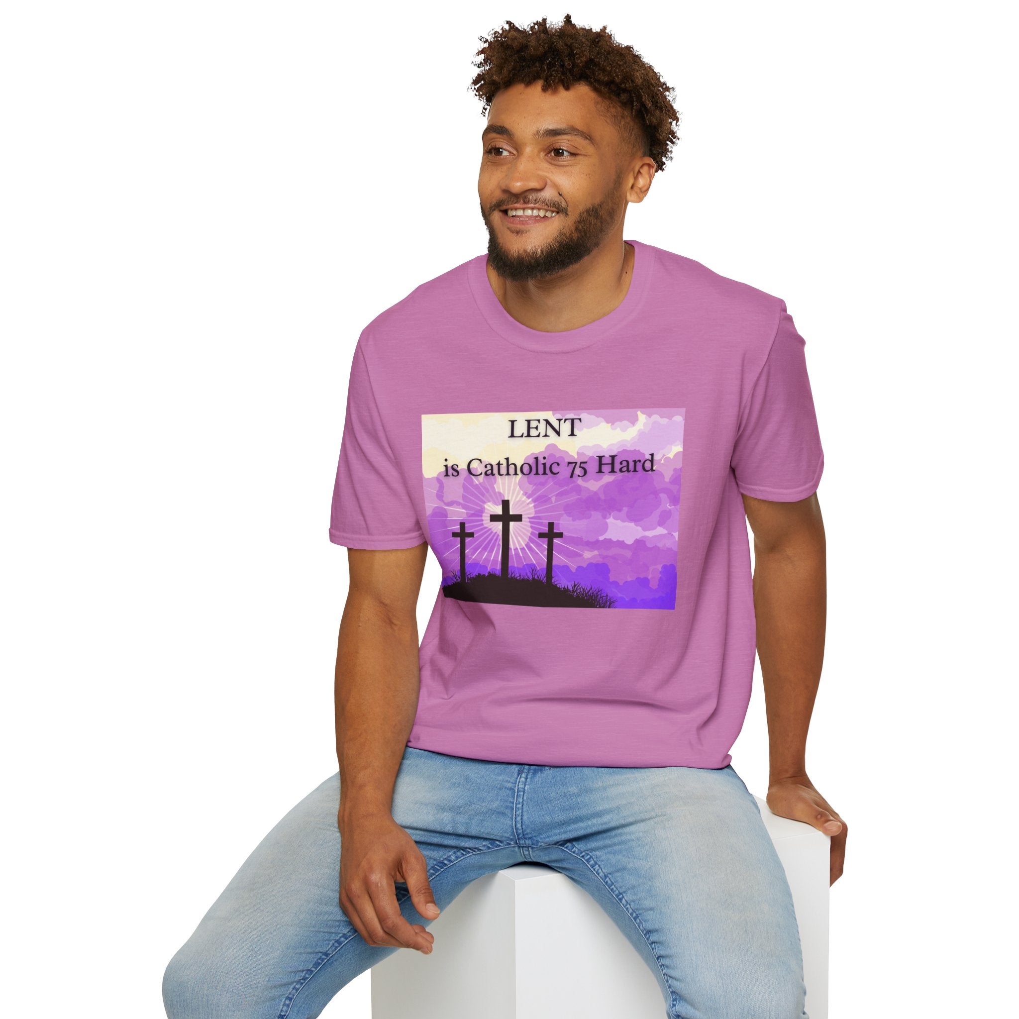 Relaxed Soft Tee Men & Women - Colorful Lent is Catholic 75 Hard