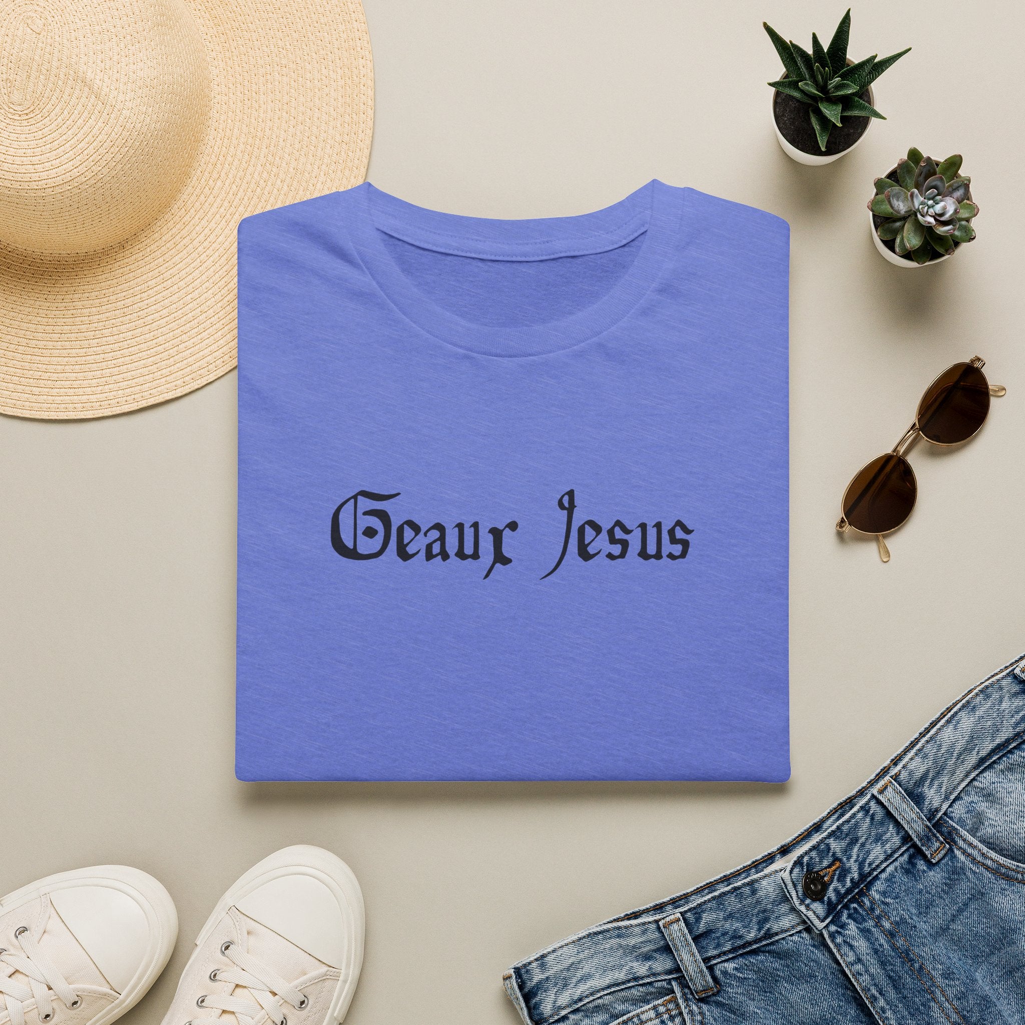 Men and Women Relaxes Soft Tee - Geaux Jesus