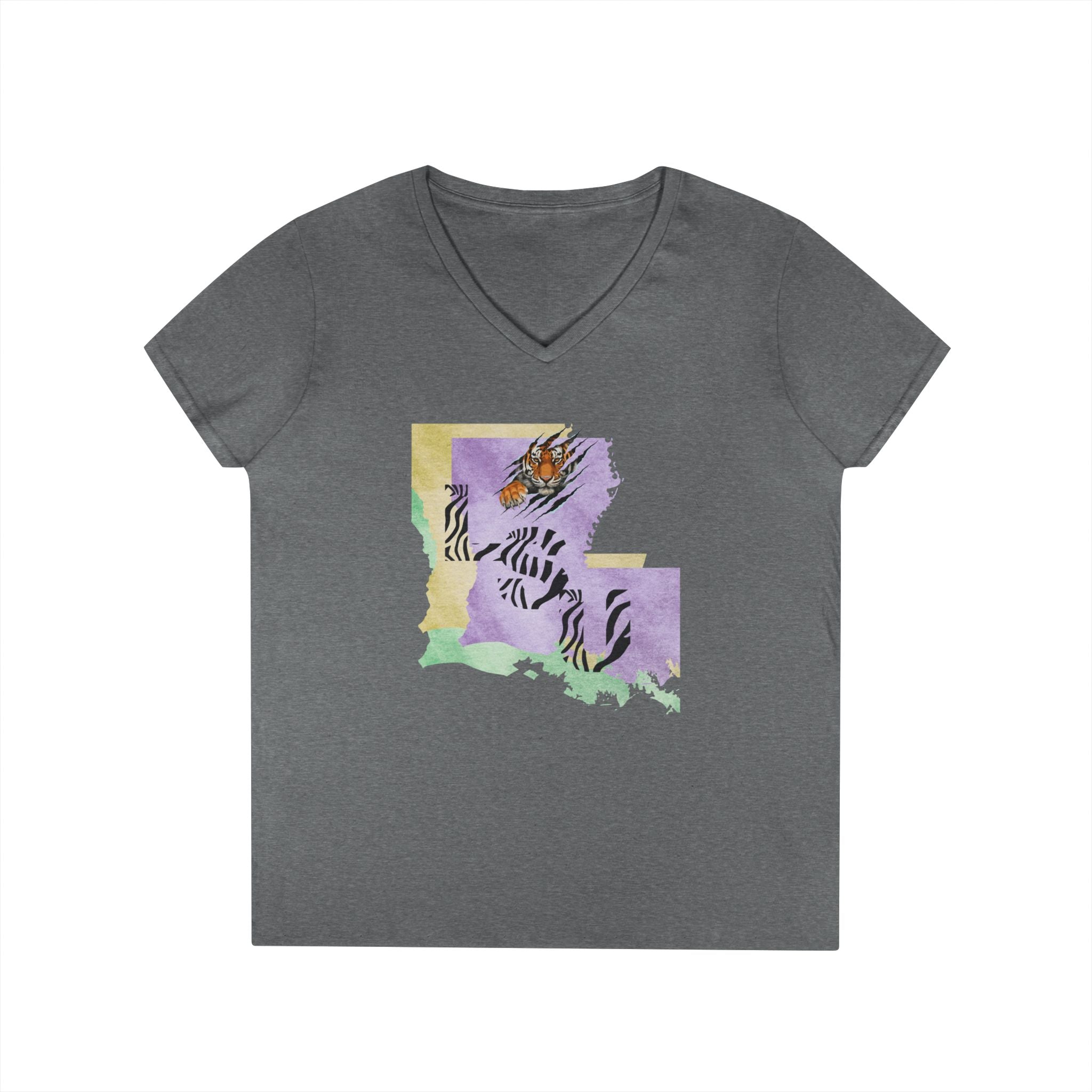Ladies' V-Neck T-Shirt - Fitted   LSU Tigers