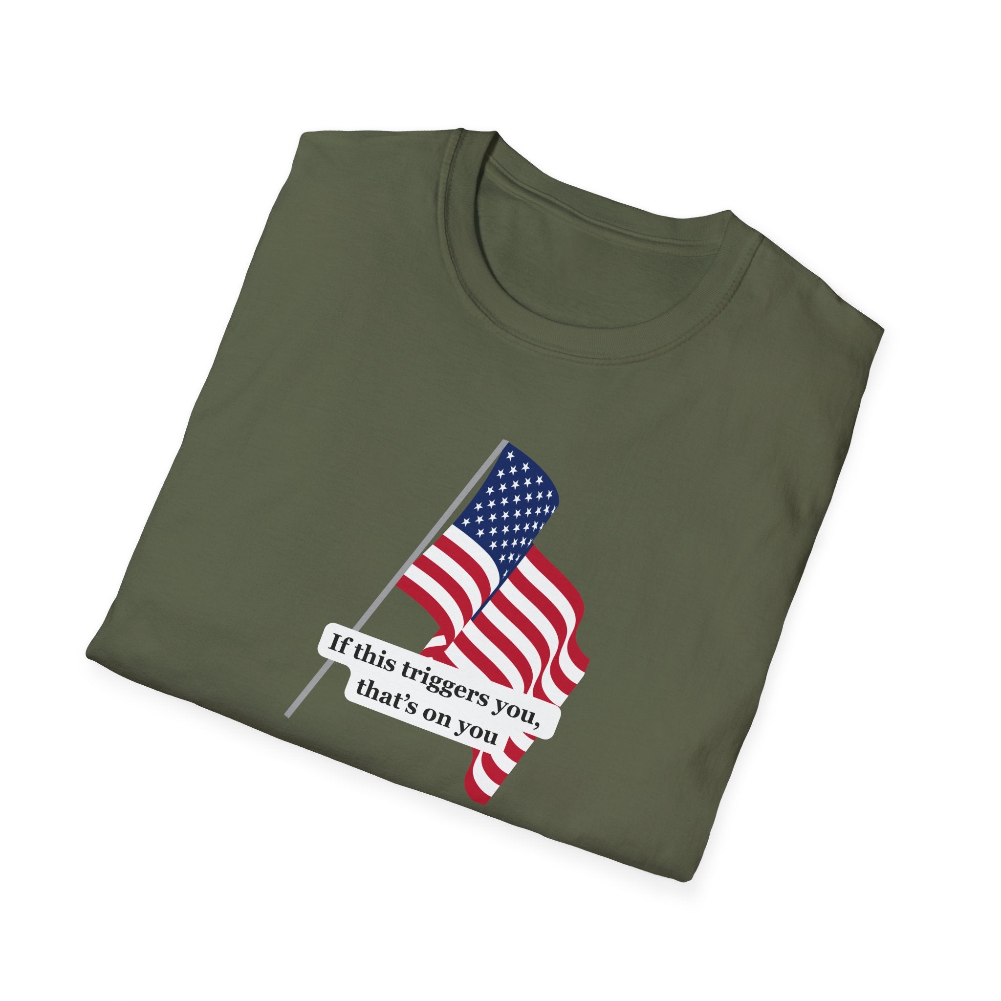 Relaxed Mens Soft Tee - Trigger by the flag