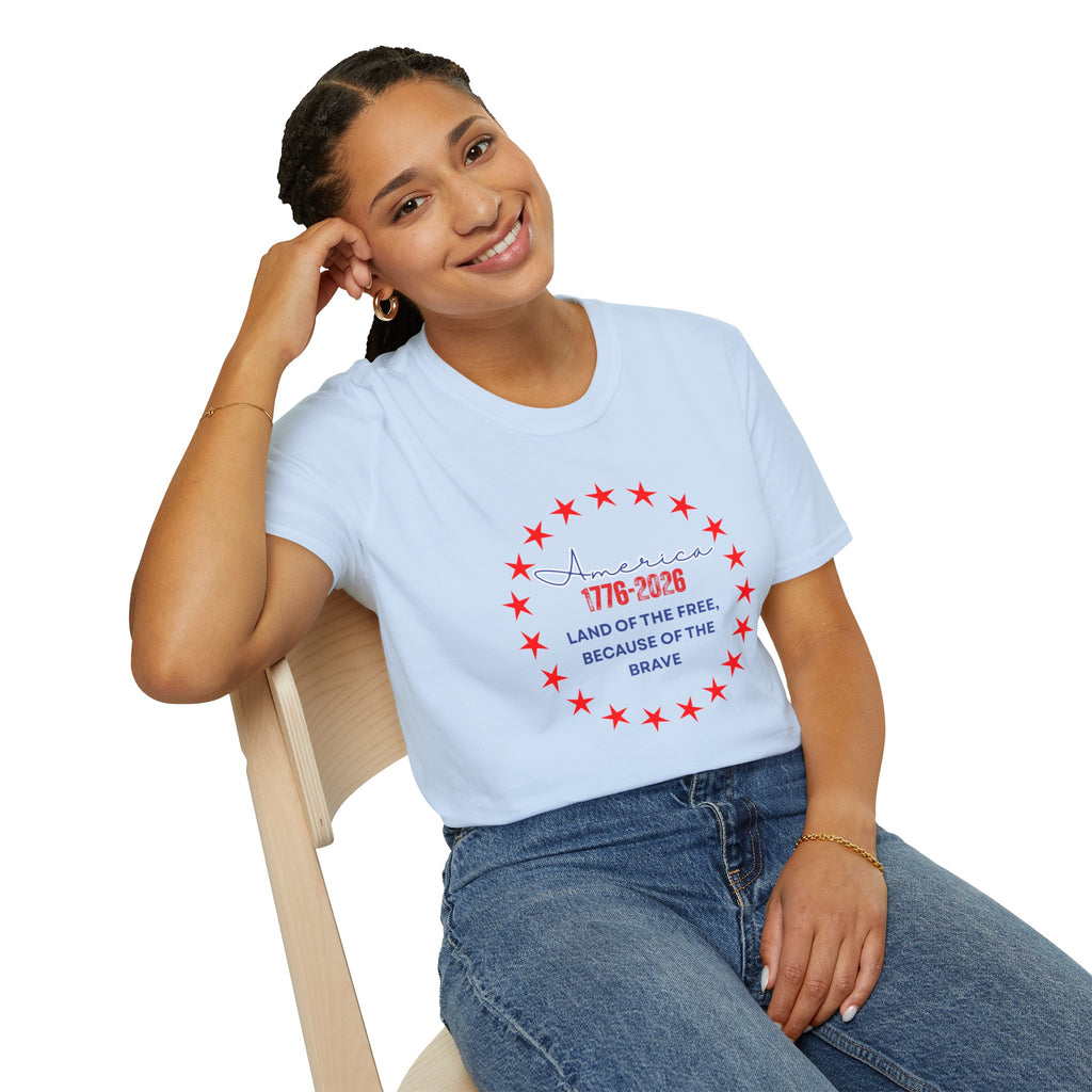 Relaxed Soft Tee- Men and Women - Home of the Free because of the brave
