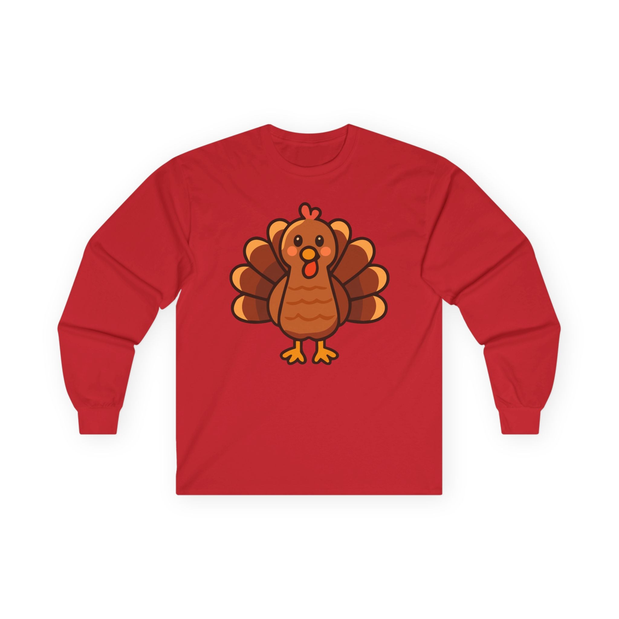 Woman's Relaxed Soft Long Sleeve - Thanksgiving Turkey Cute