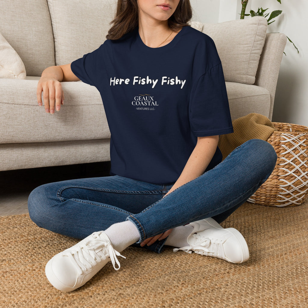 Men and Women ( Soft ) t Shirt - Here Fishy Fishy with Funny BACK - Regular Fit