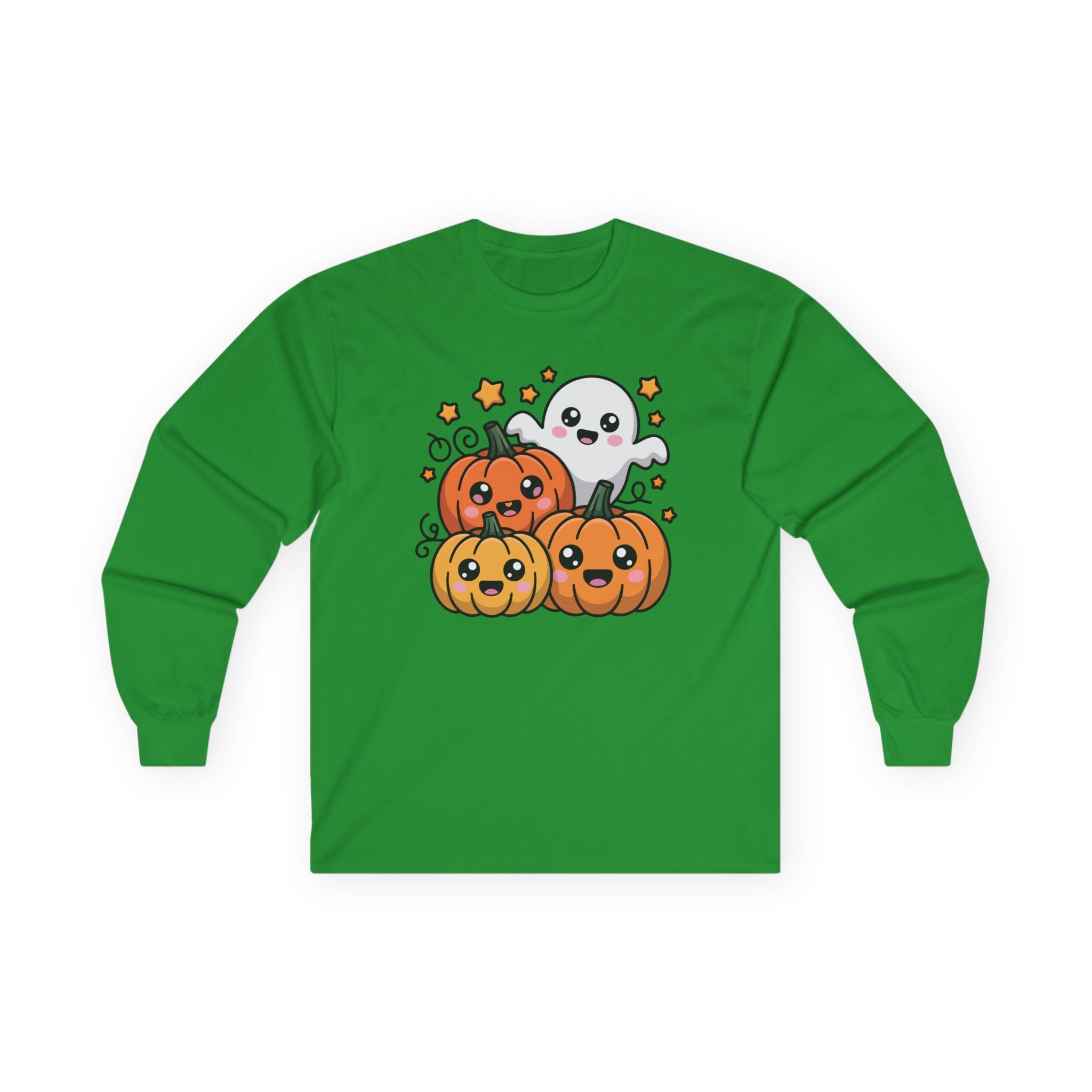 Womens Soft Relaxed Long Sleeve - Halloween Cute  - Pumpkins