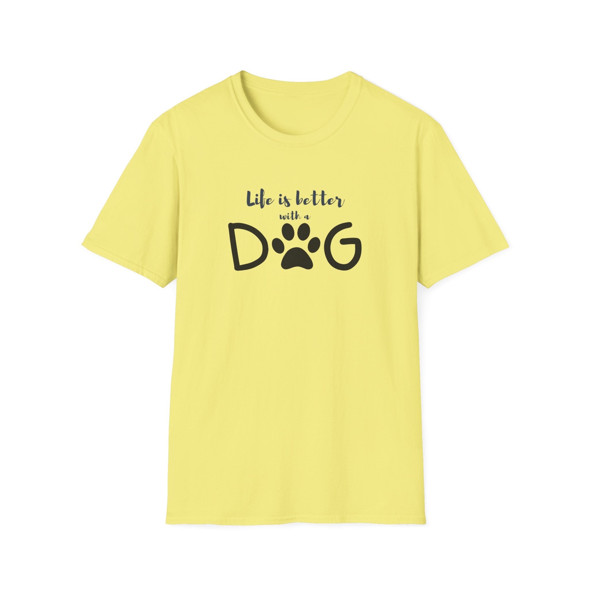 Ladies soft relaxed Tee- Life is better with a dog
