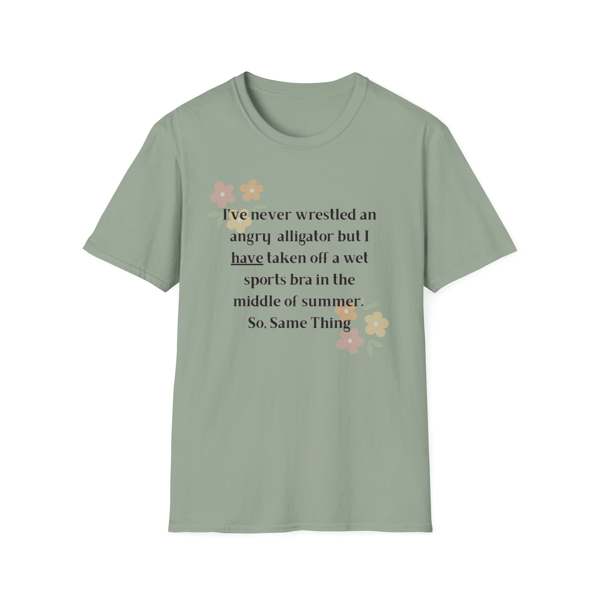 Ladies Soft Relaxed Soft T Shirt - Wrestle a alligator vs a wet bra