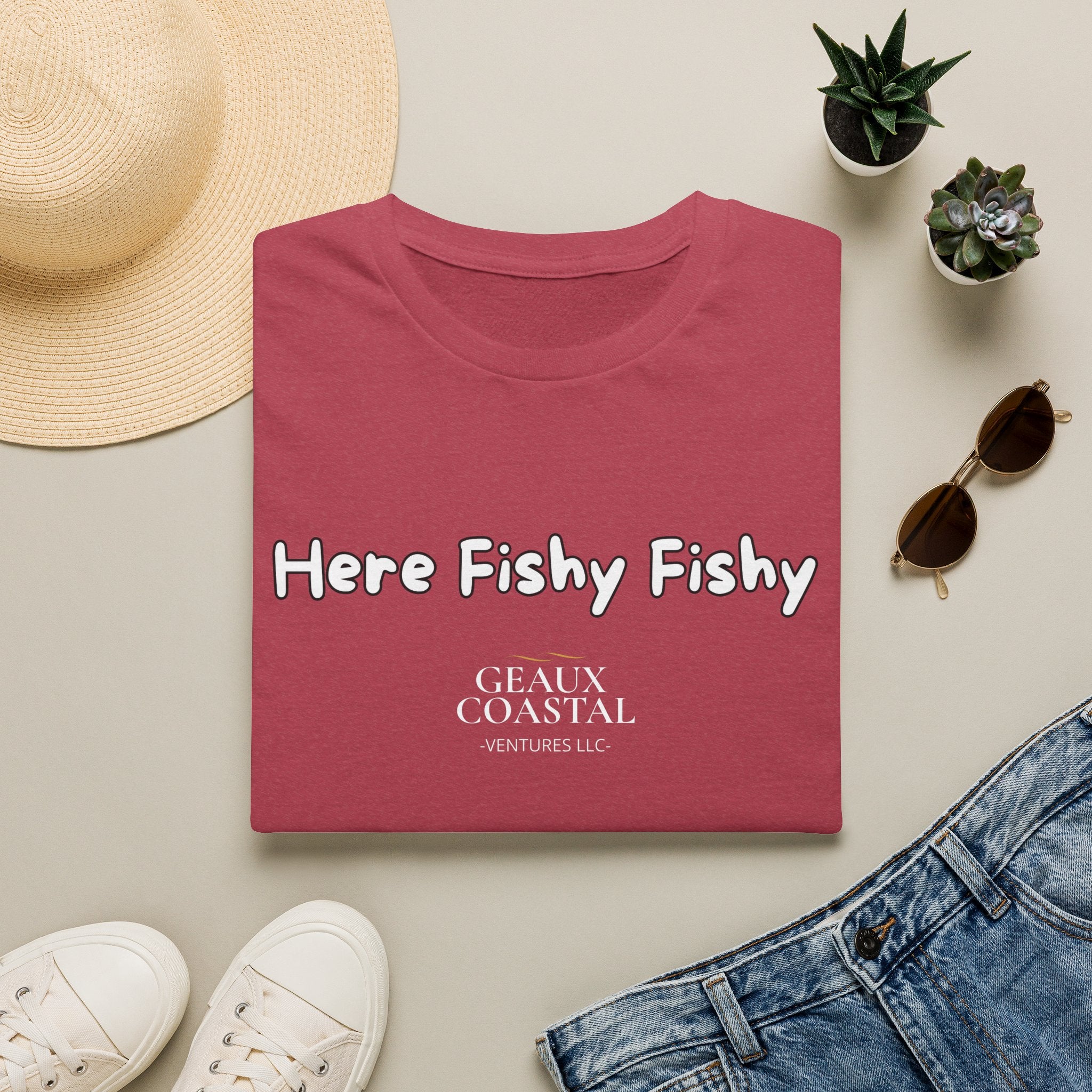 Men and Women ( Soft ) t Shirt - Here Fishy Fishy with Funny BACK - Regular Fit