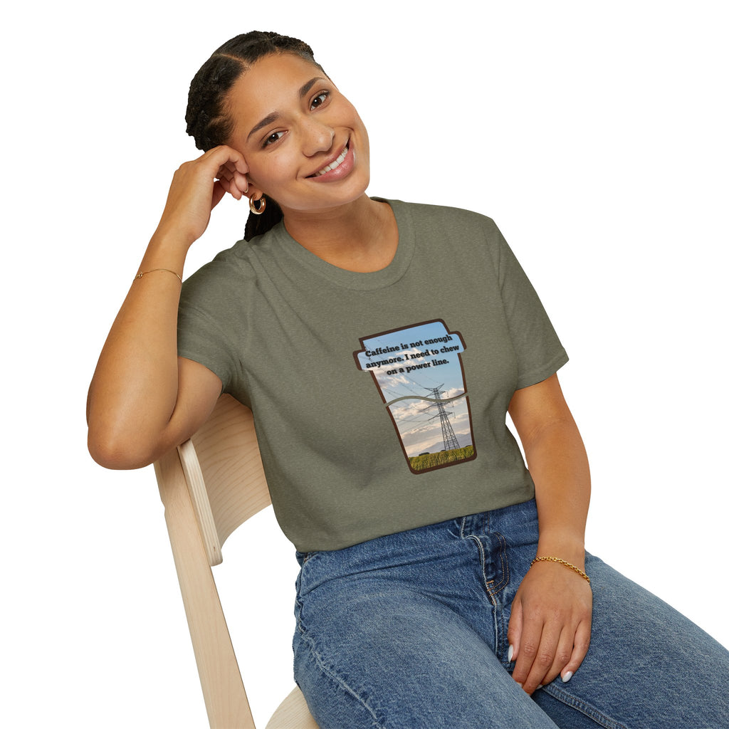 Relaxed Soft T Shirt - Men and Women - Chew on a power line