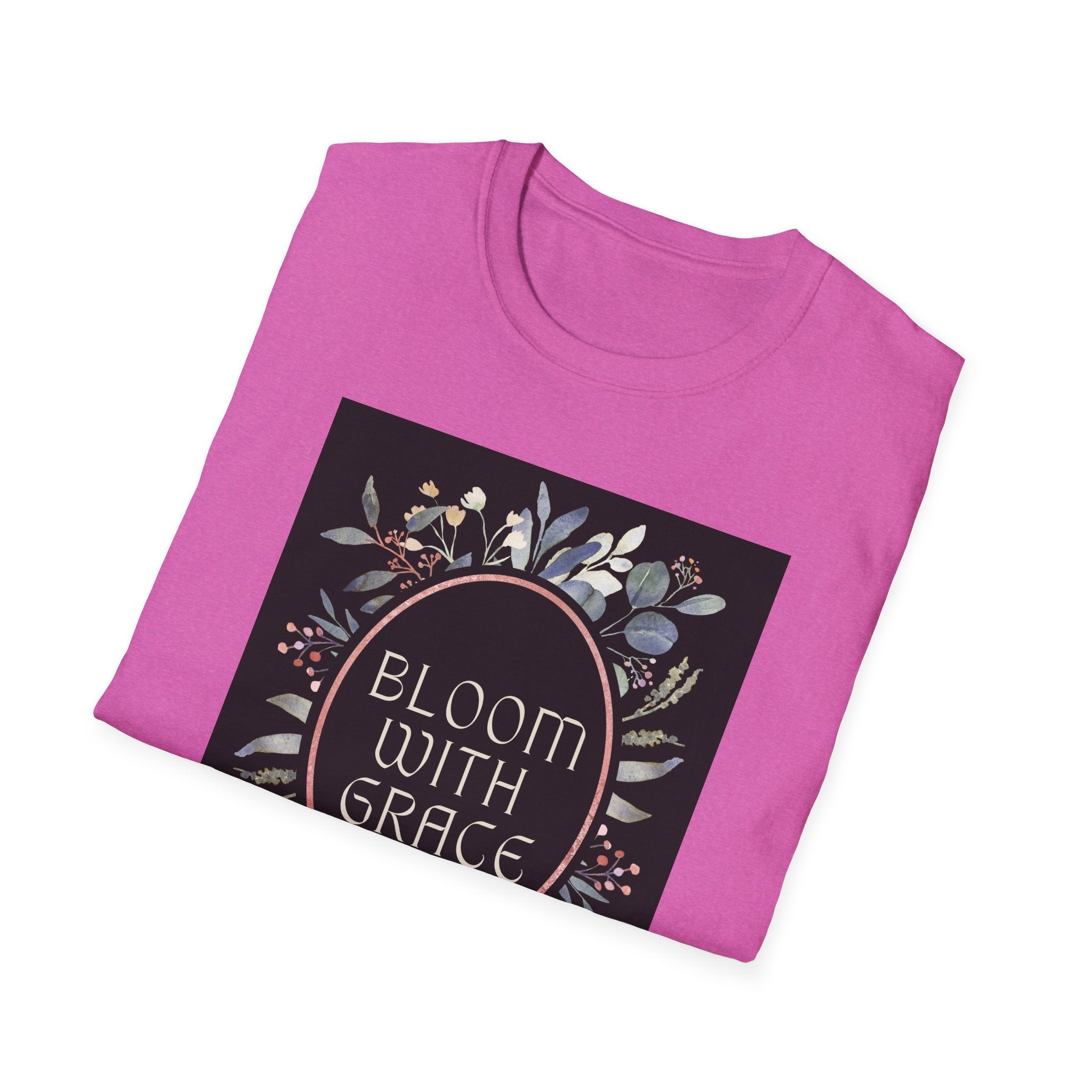 Women's Relaxed Tee - Bloom with Grace Back flowers