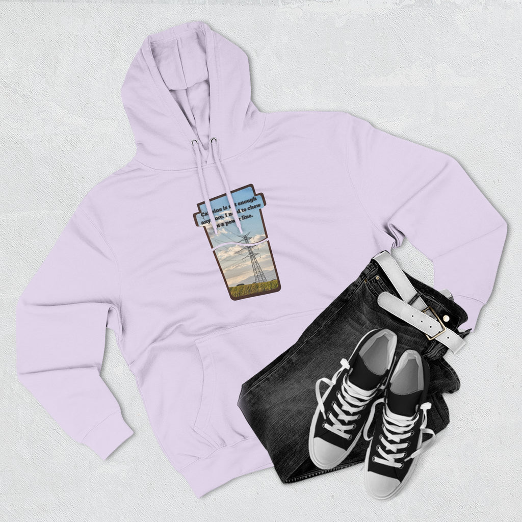 Soft Regular fit Hoodie - Men and Women - Coffee and power lines
