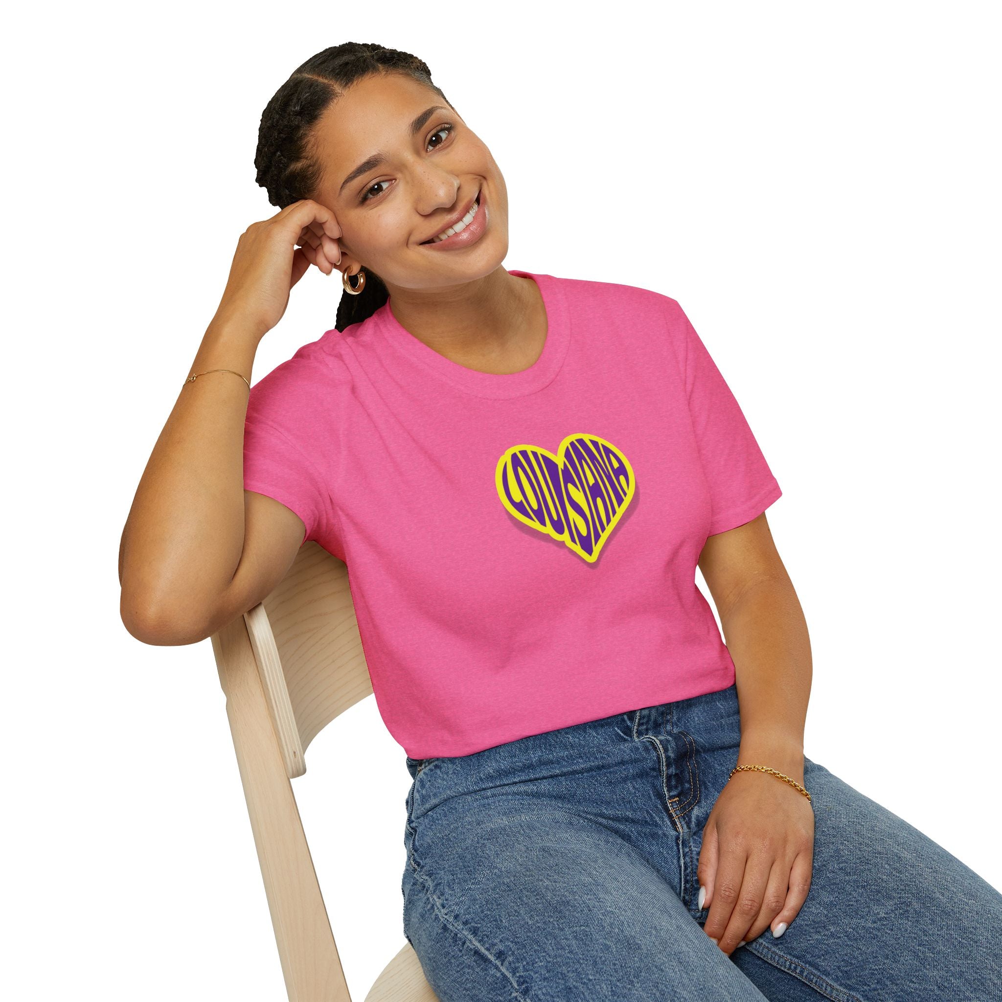 Relaxed Soft Woman's tee - Louisiana heart