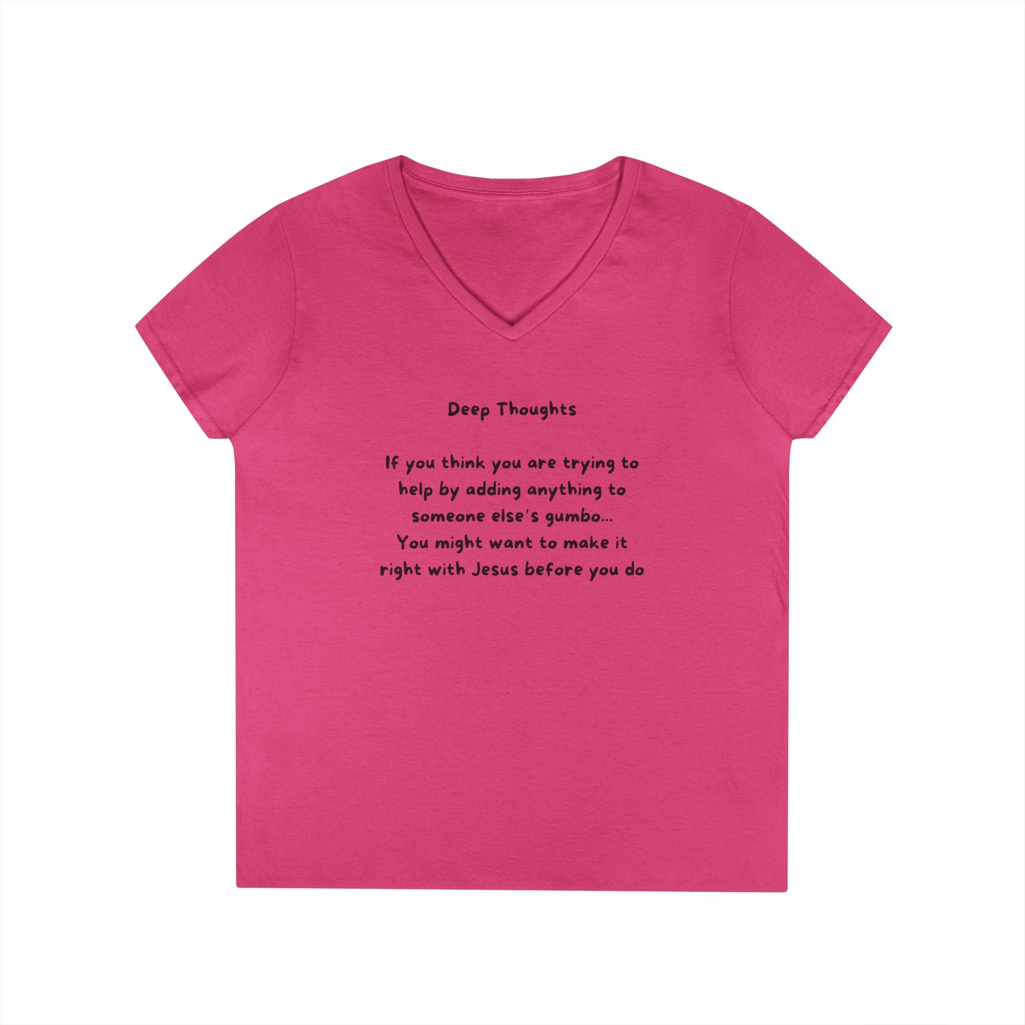 Ladies' V-Neck  Fitted Slim Tee - "Gumbo"