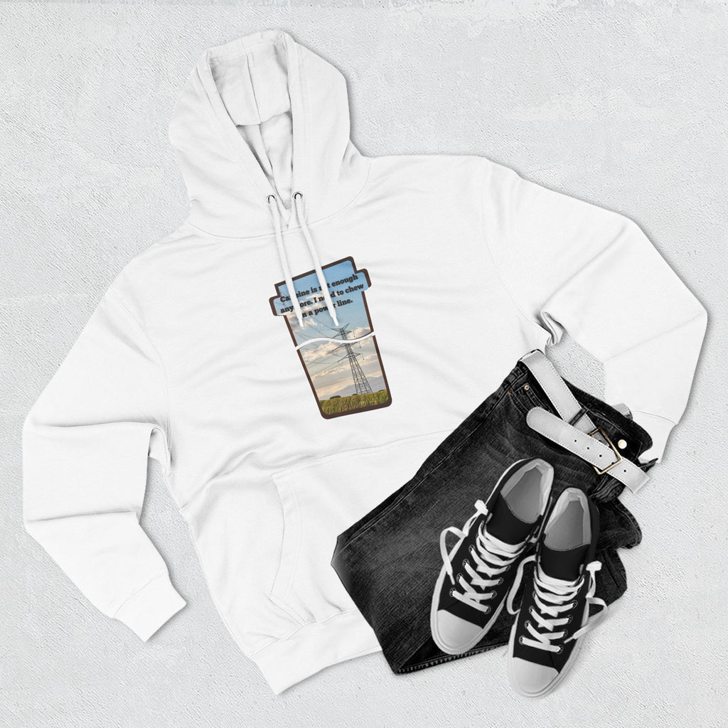 Soft Regular fit Hoodie - Men and Women - Coffee and power lines