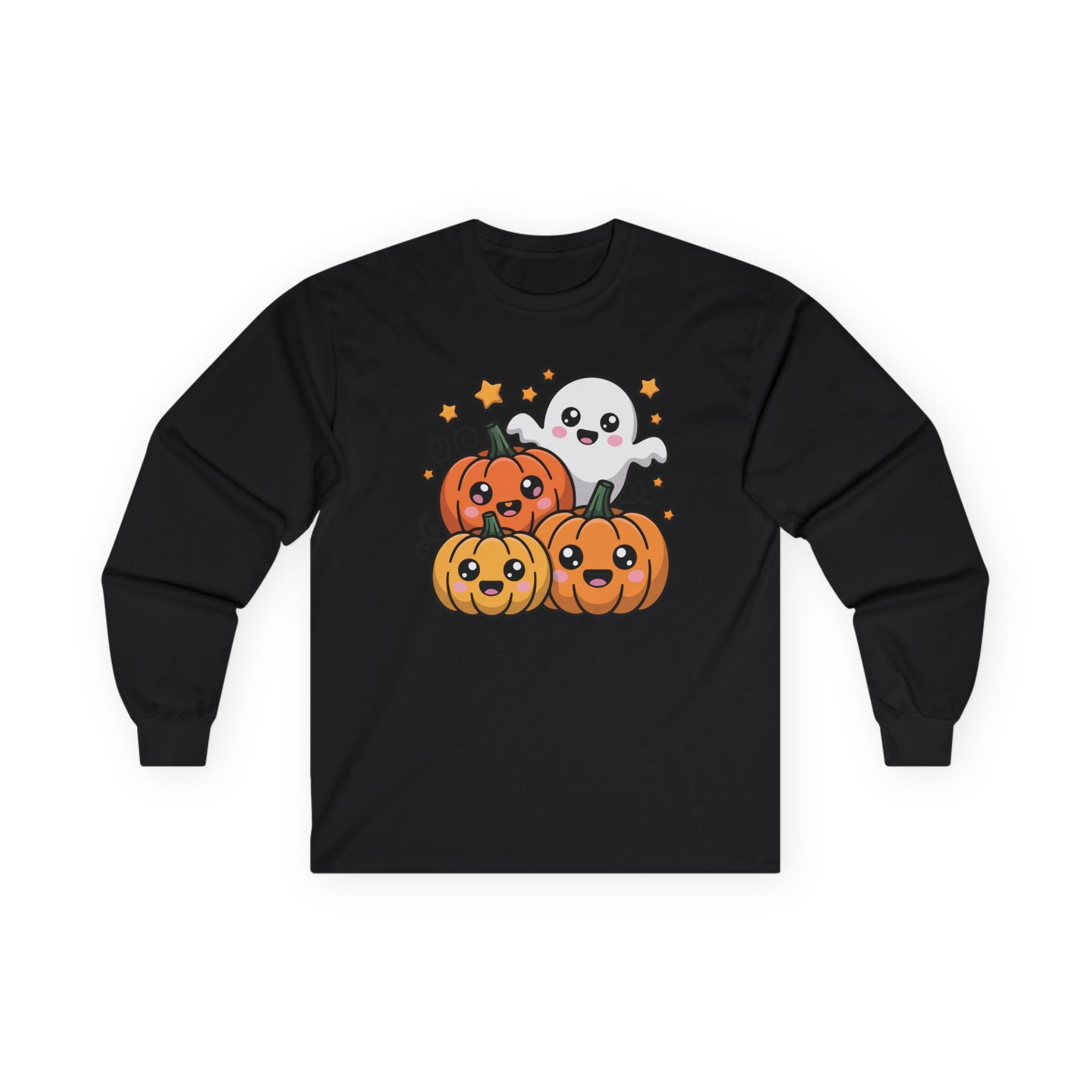 Womens Soft Relaxed Long Sleeve - Halloween Cute  - Pumpkins