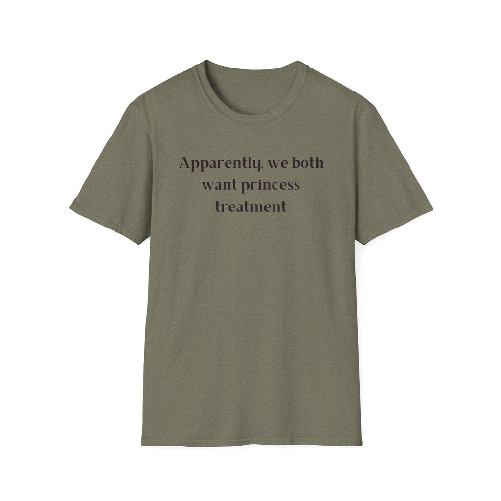 Men and Women Soft Relaxed T Shirt - Apparently We both Want Princess Treatment