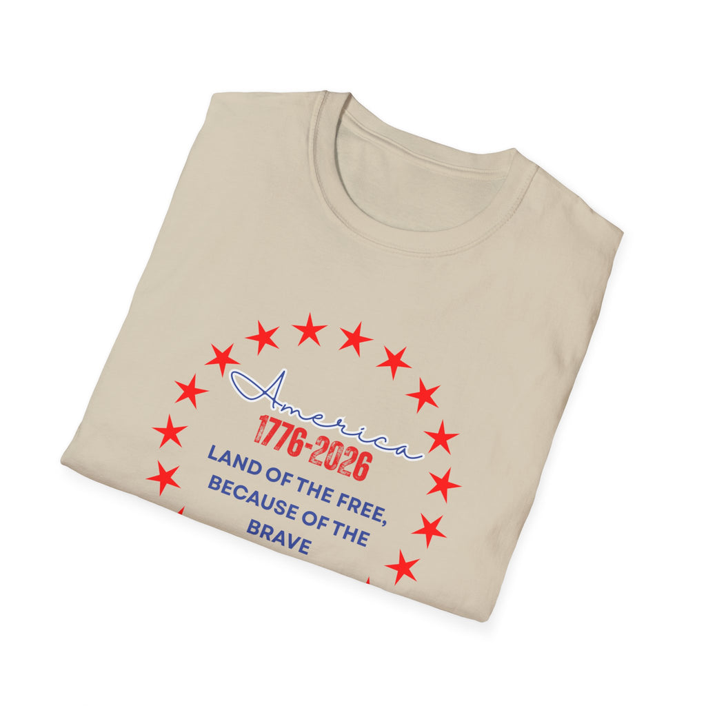 Relaxed Soft Tee- Men and Women - Home of the Free because of the brave