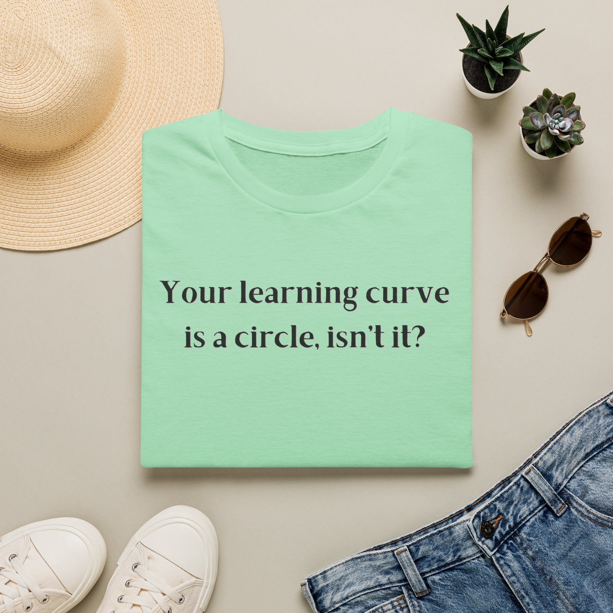 Men and Women  Softstyle T-Shirt  Relaxed - Your Learning curve is a circle