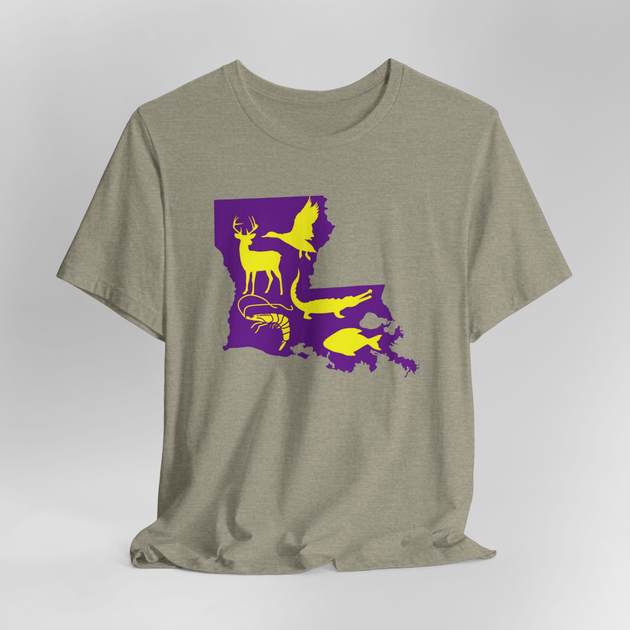 Mens Ultra Soft Jersey Short Sleeve Tee - Hunting Louisiana